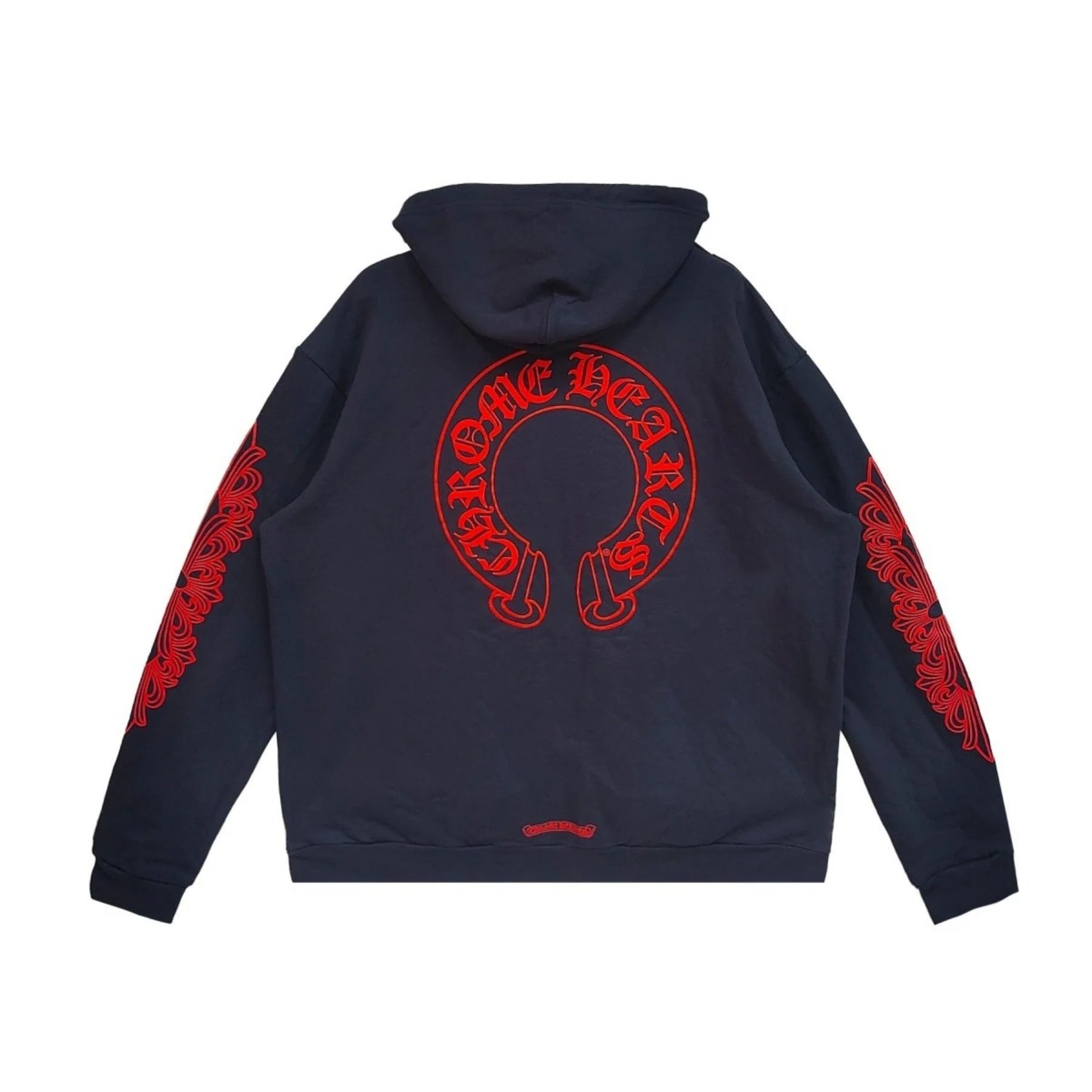 Chrome Hearts Floral Horseshoe Hoodie Navy/Red