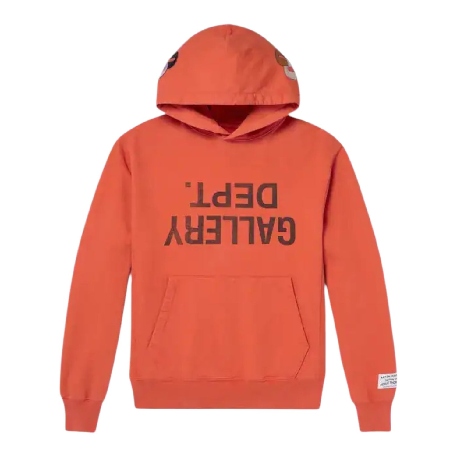 Gallery Dept. Orange Logo Print Appliquéd Cotton Jersey Hoodie