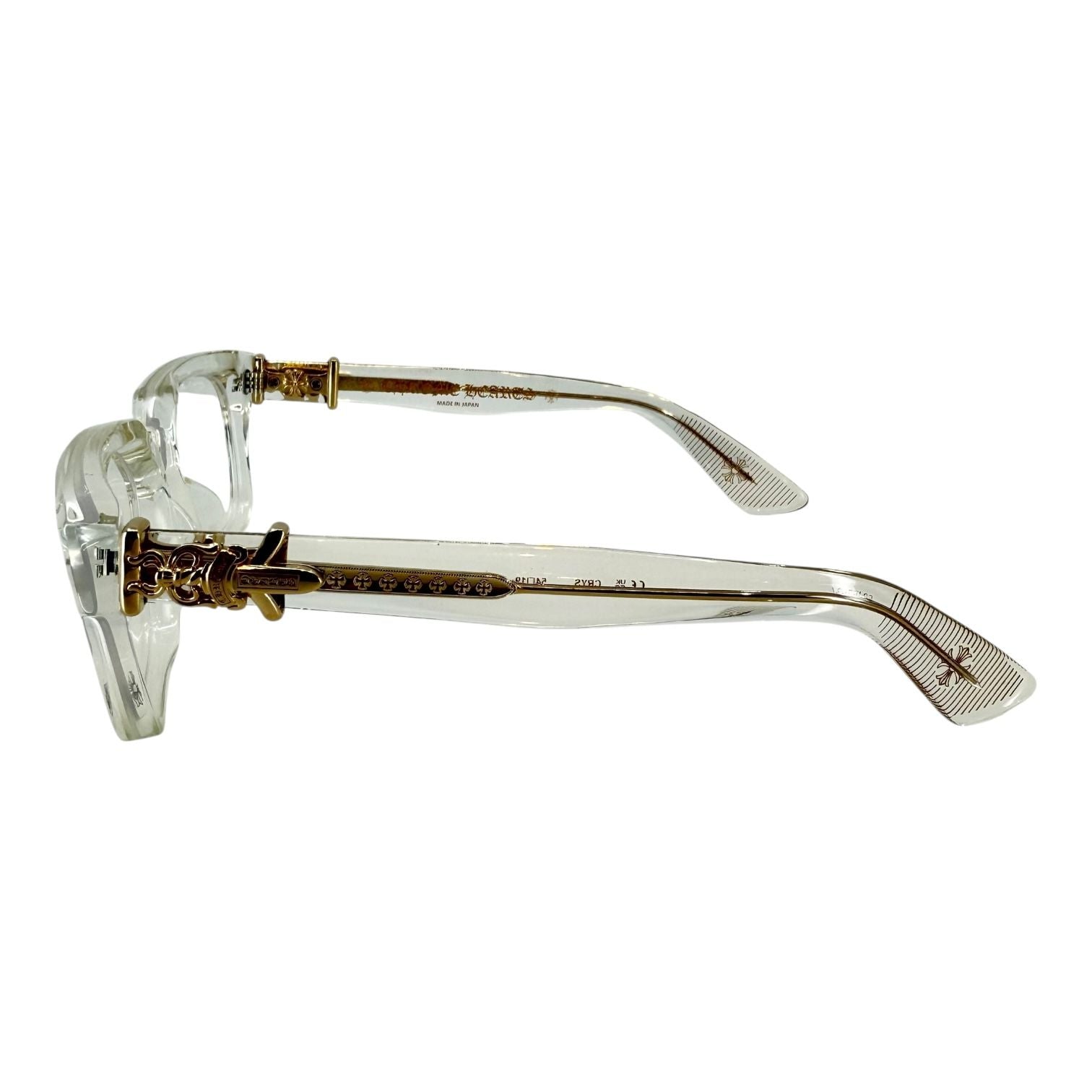 Chrome Hearts Vagillionaire II Crystal/18k Gold Plated Glasses