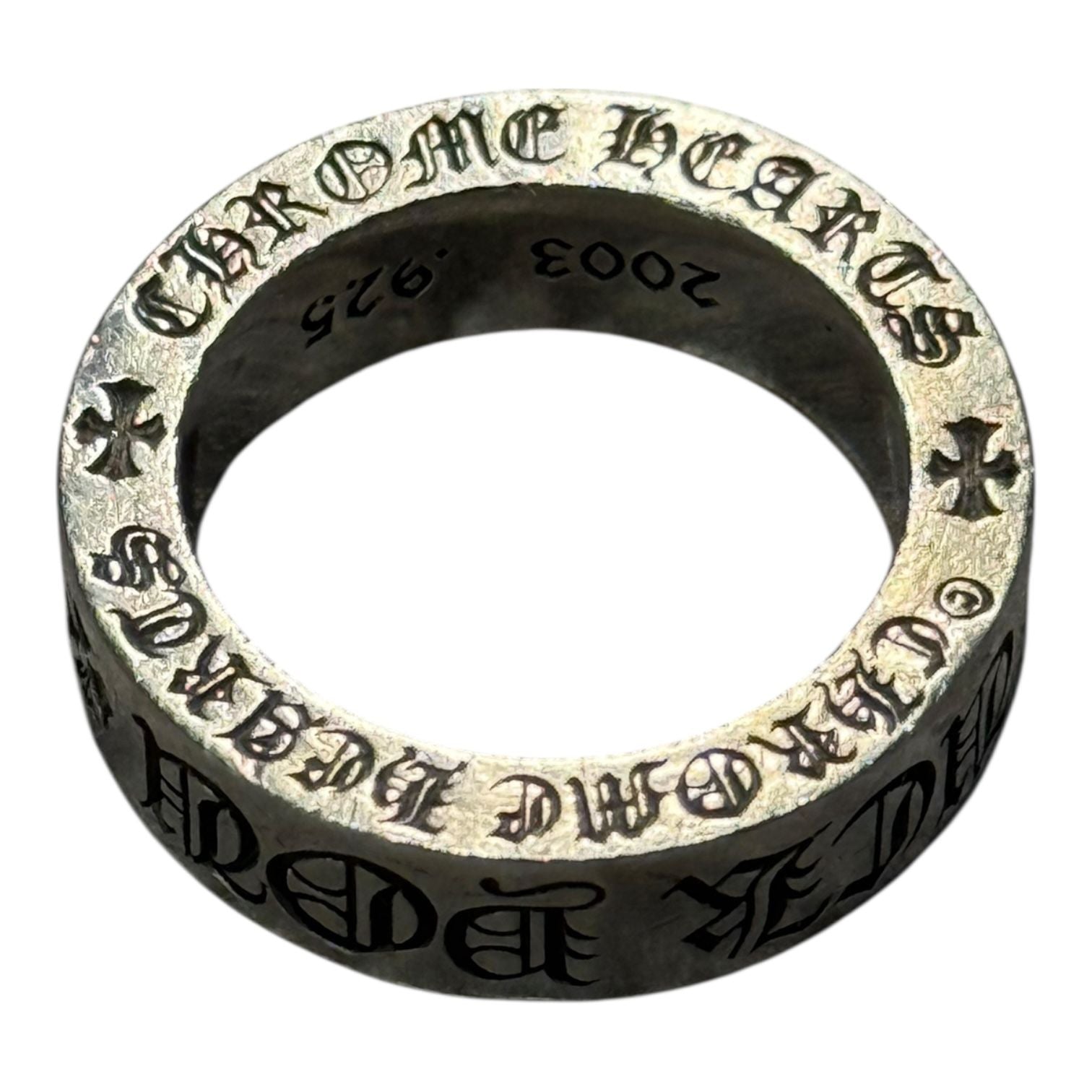 Chrome Hearts Fuck You Silver Spacer Ring - Size 6.5 - Like New