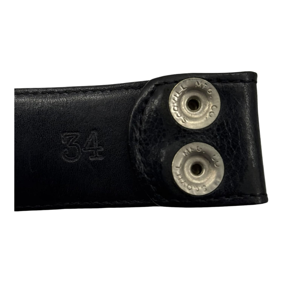 Chrome Hearts Black Leather Belt Strap - Size 34