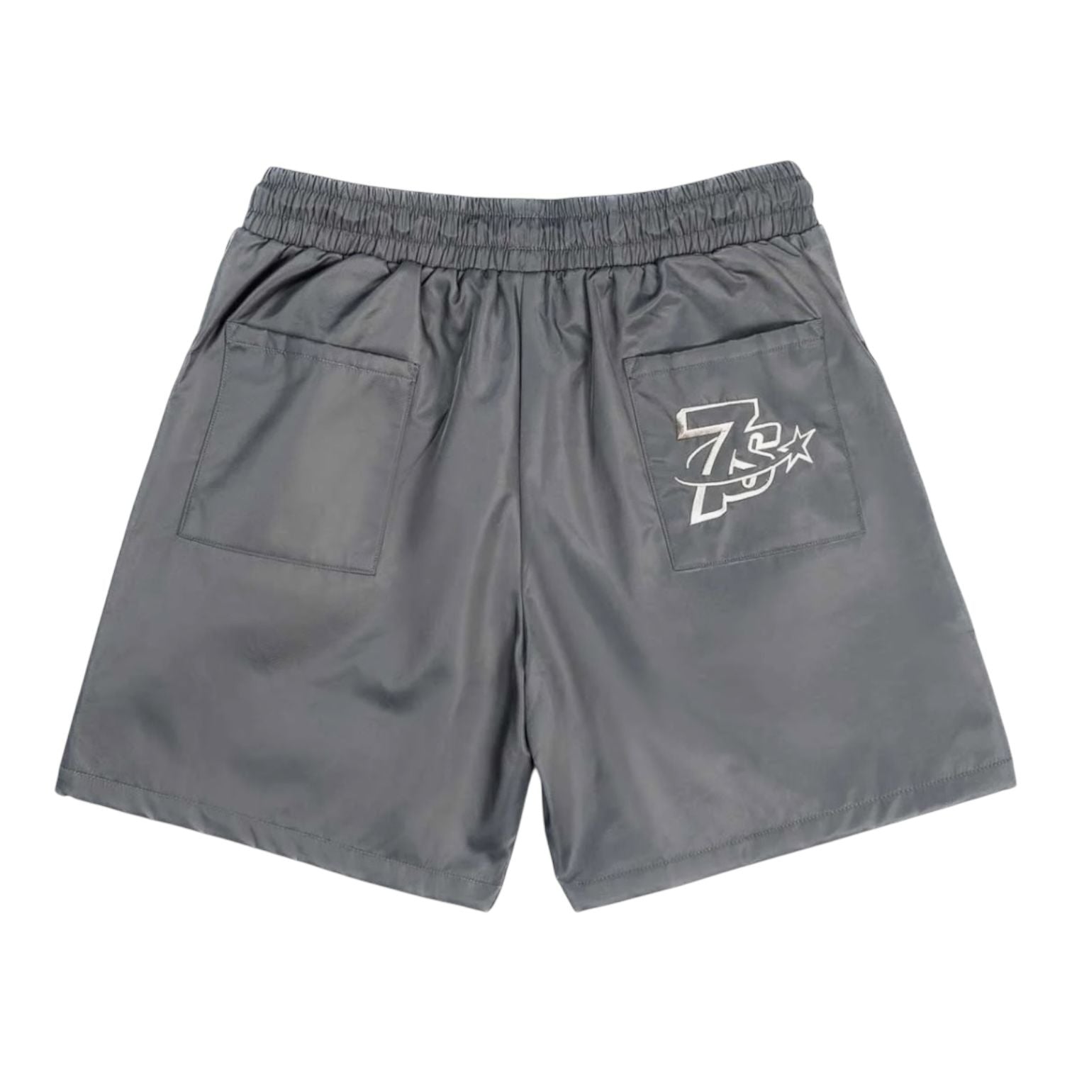 Triple Sevens Nylon Button Up Shorts Grey