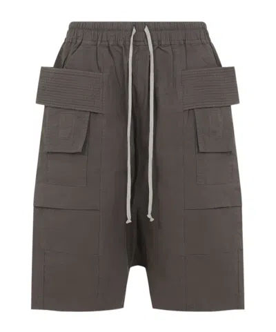 Rick Owens DRKSHDW Straight-Leg Brushed Drawstring Cargo Shorts Dak Dust
