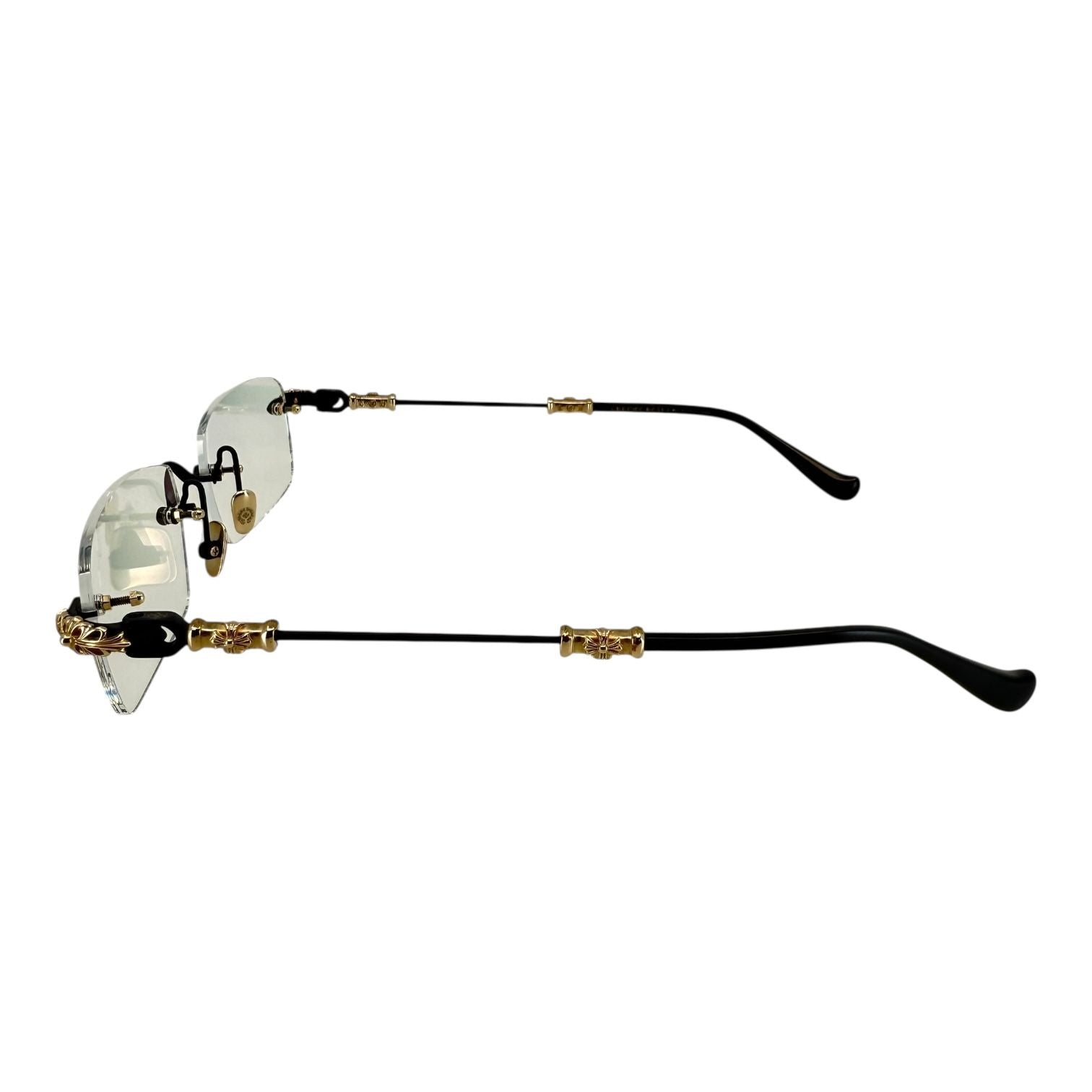 Chrome Hearts Pills III Black/18k Gold Plated Glasses
