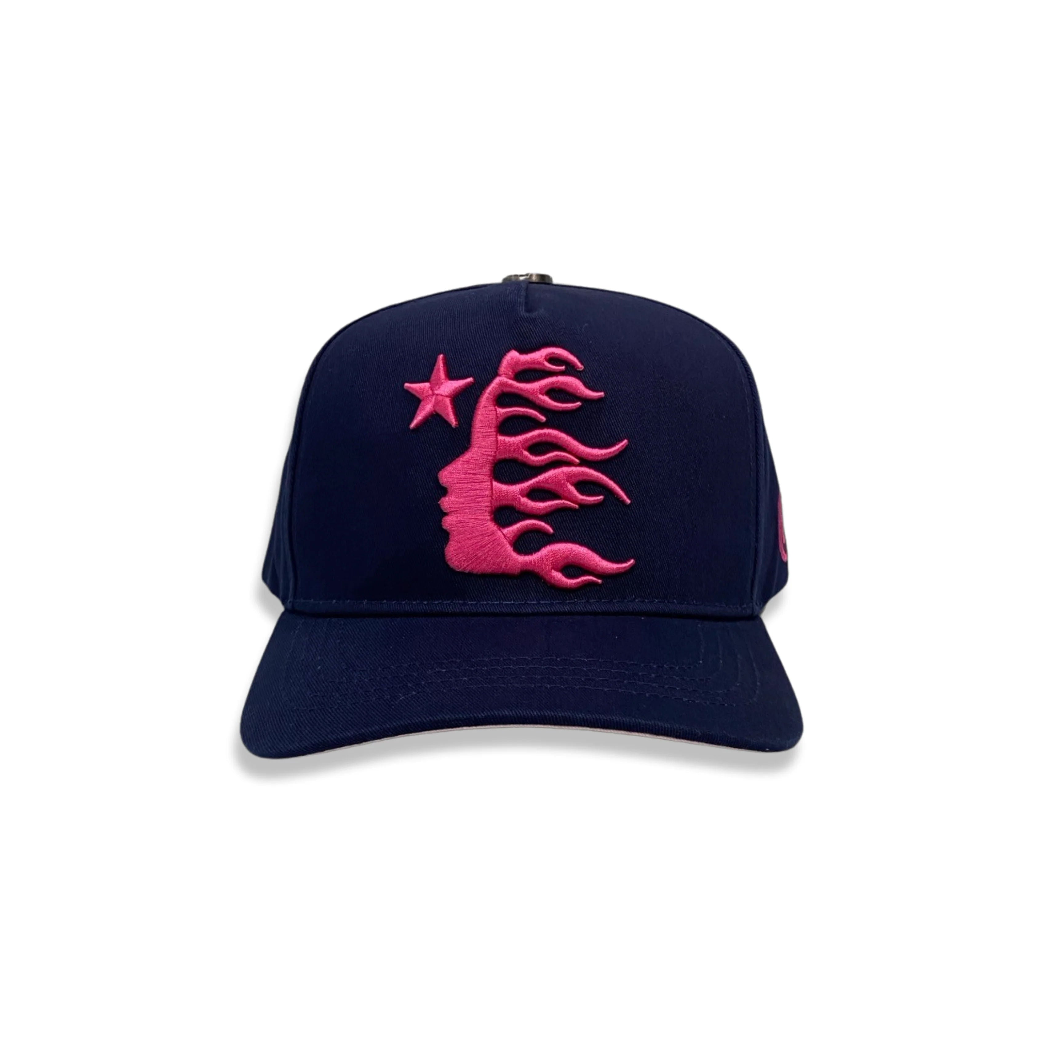Hellstar OG Logo Navy Pink Snapback Hat