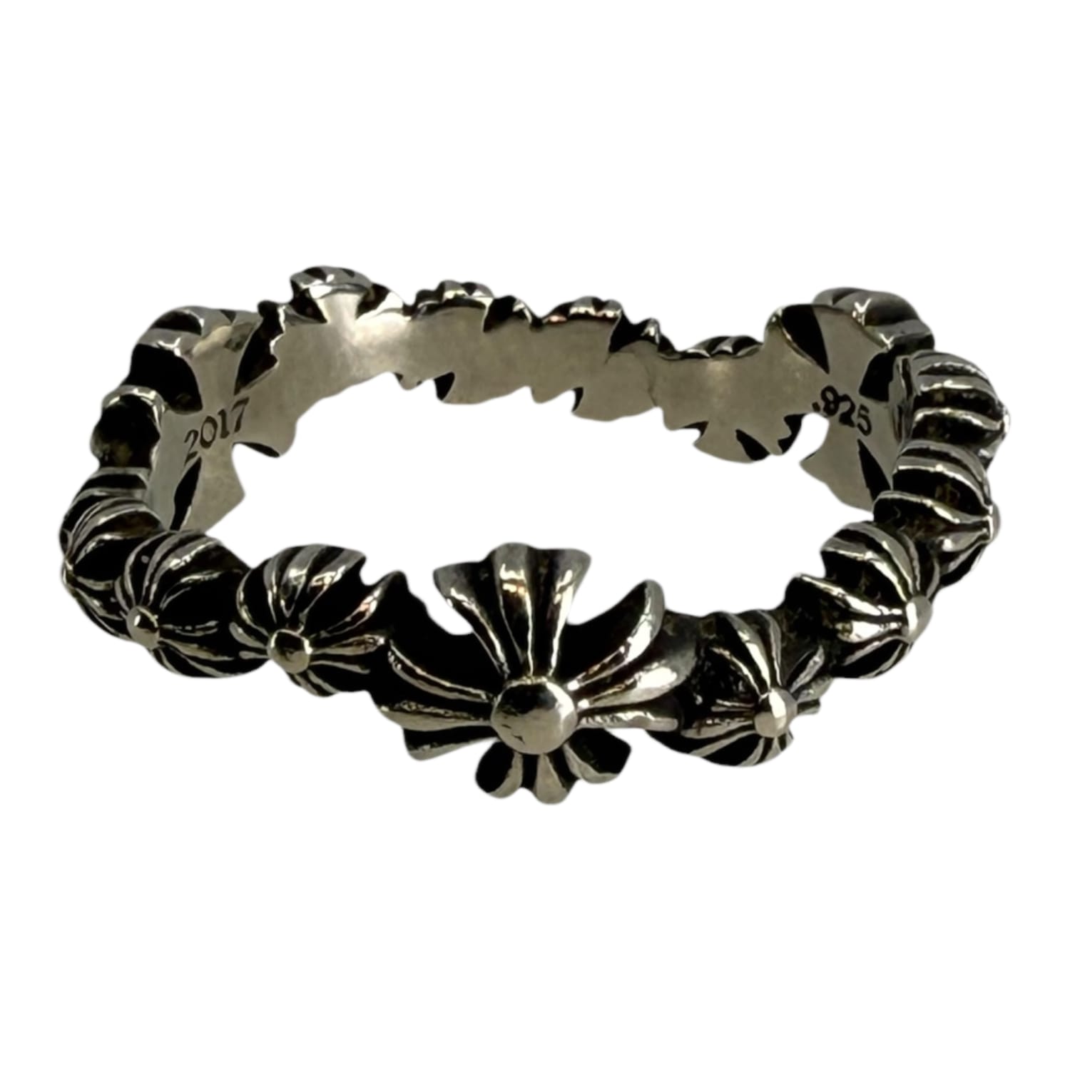Chrome Hearts Silver Plus Wave Ring - US Size 7