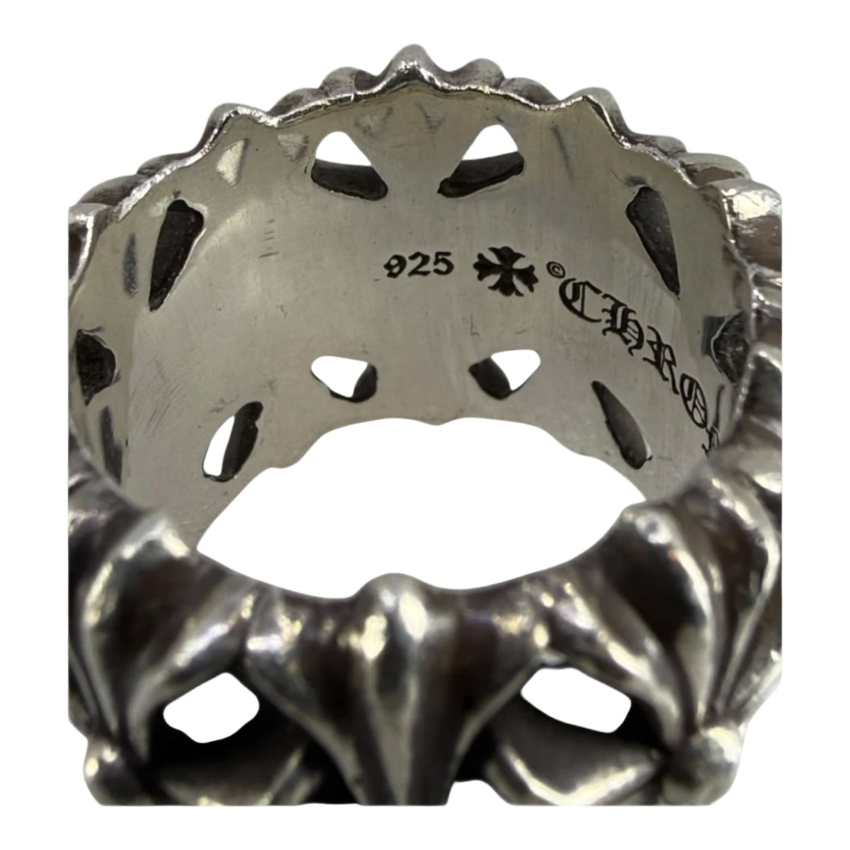 Chrome Hearts Silver Cemetery Cross Ring - US Size 12