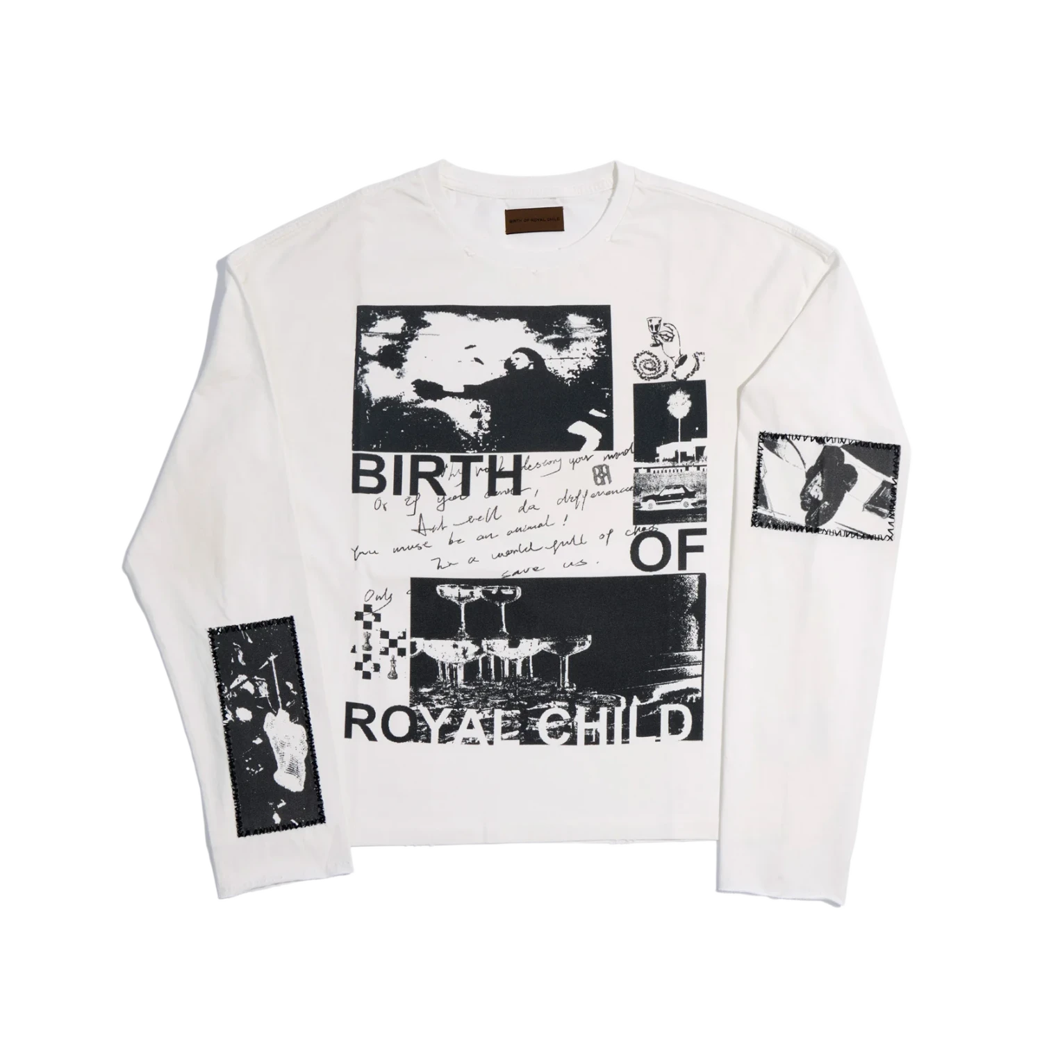 Birth Of Royal Child 90s Hollywood Long Sleeve Tee White