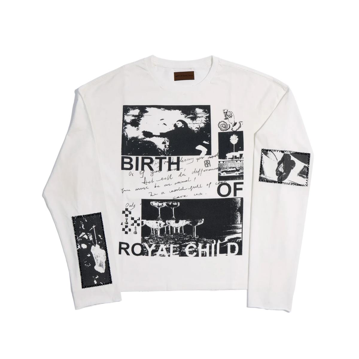 Birth Of Royal Child 90s Hollywood Long Sleeve Tee White