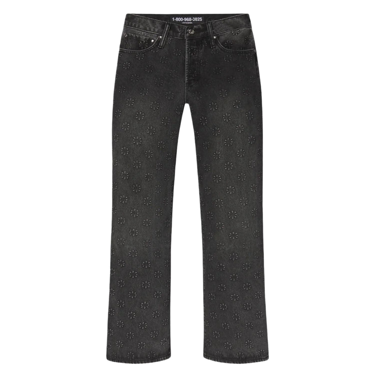 LostShdws Embossed Denim Pants Black
