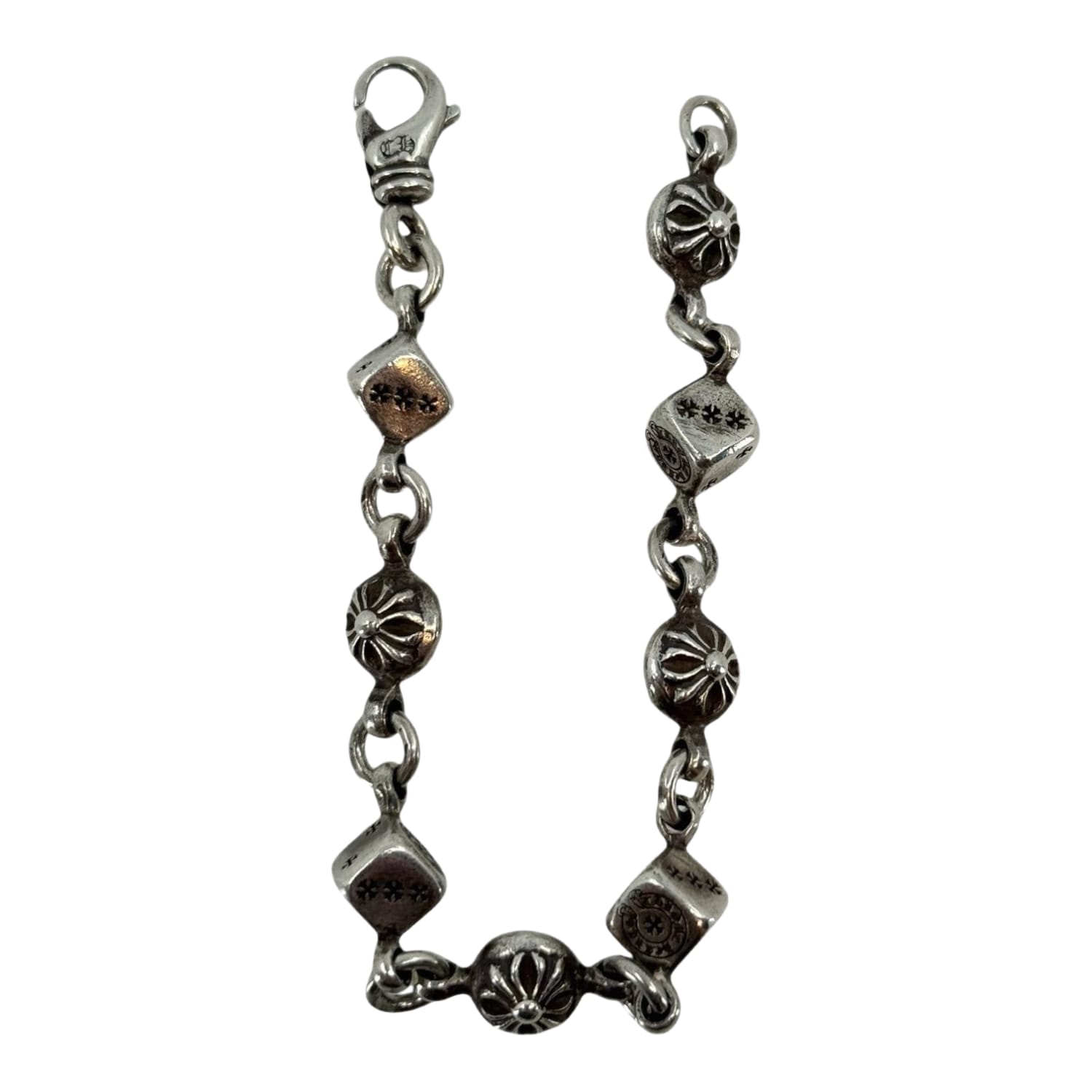Chrome Hearts Dice and Plus Silver Bracelet
