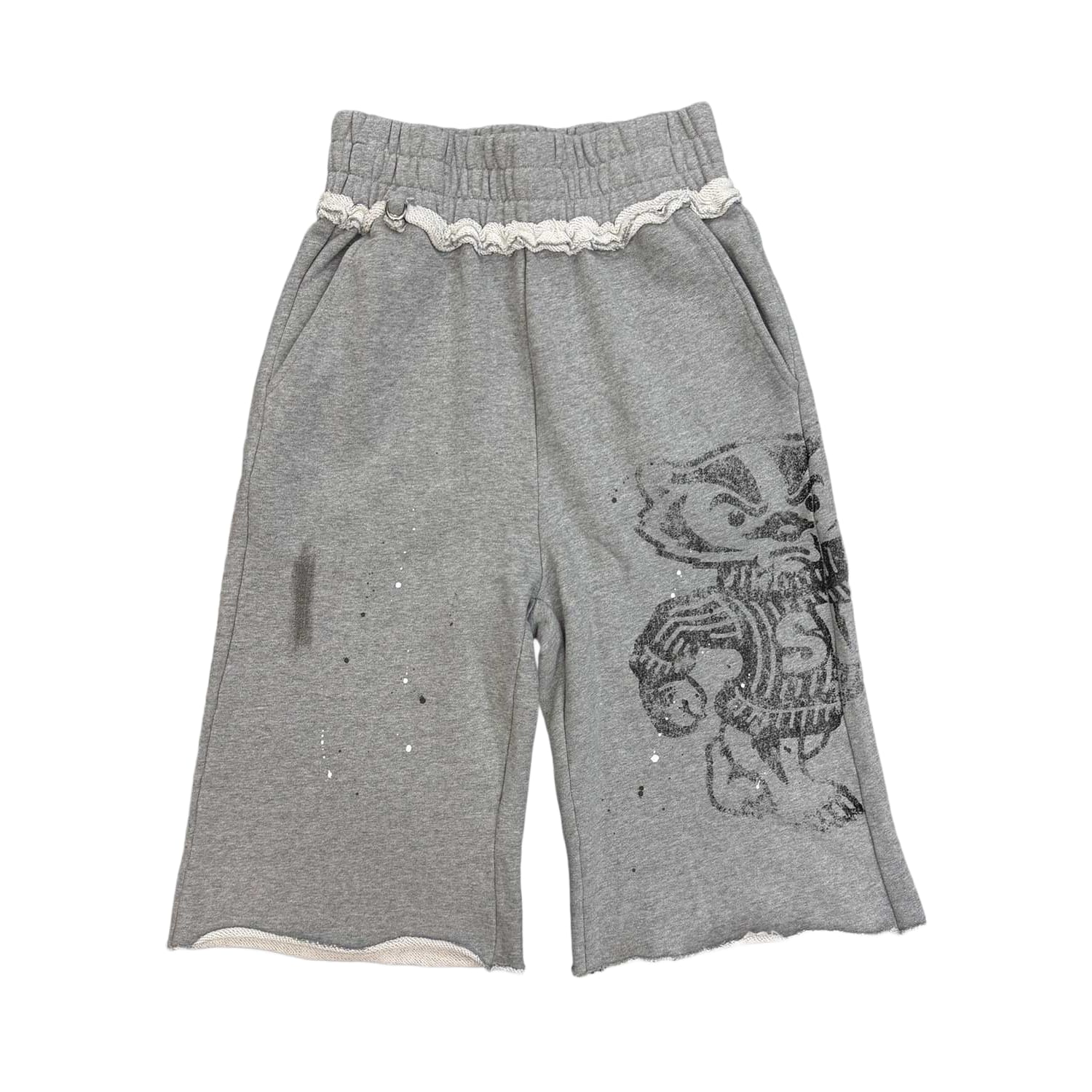 Saint Vanity Black Badgers Long Shorts Grey