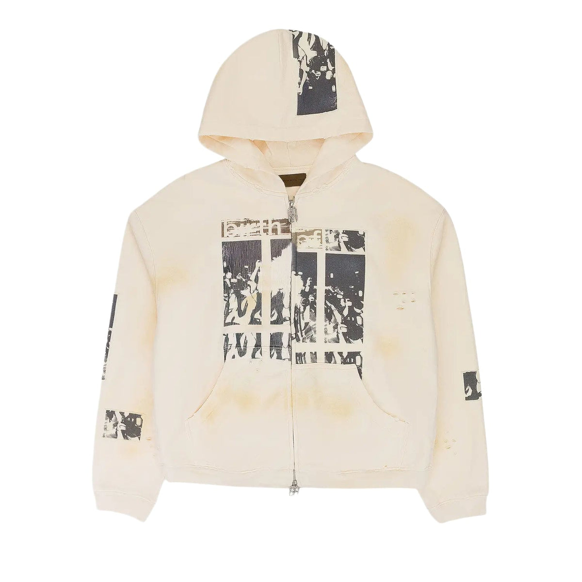 Birth Of Royal Child Flashlight Zip Up Hoodie Cream