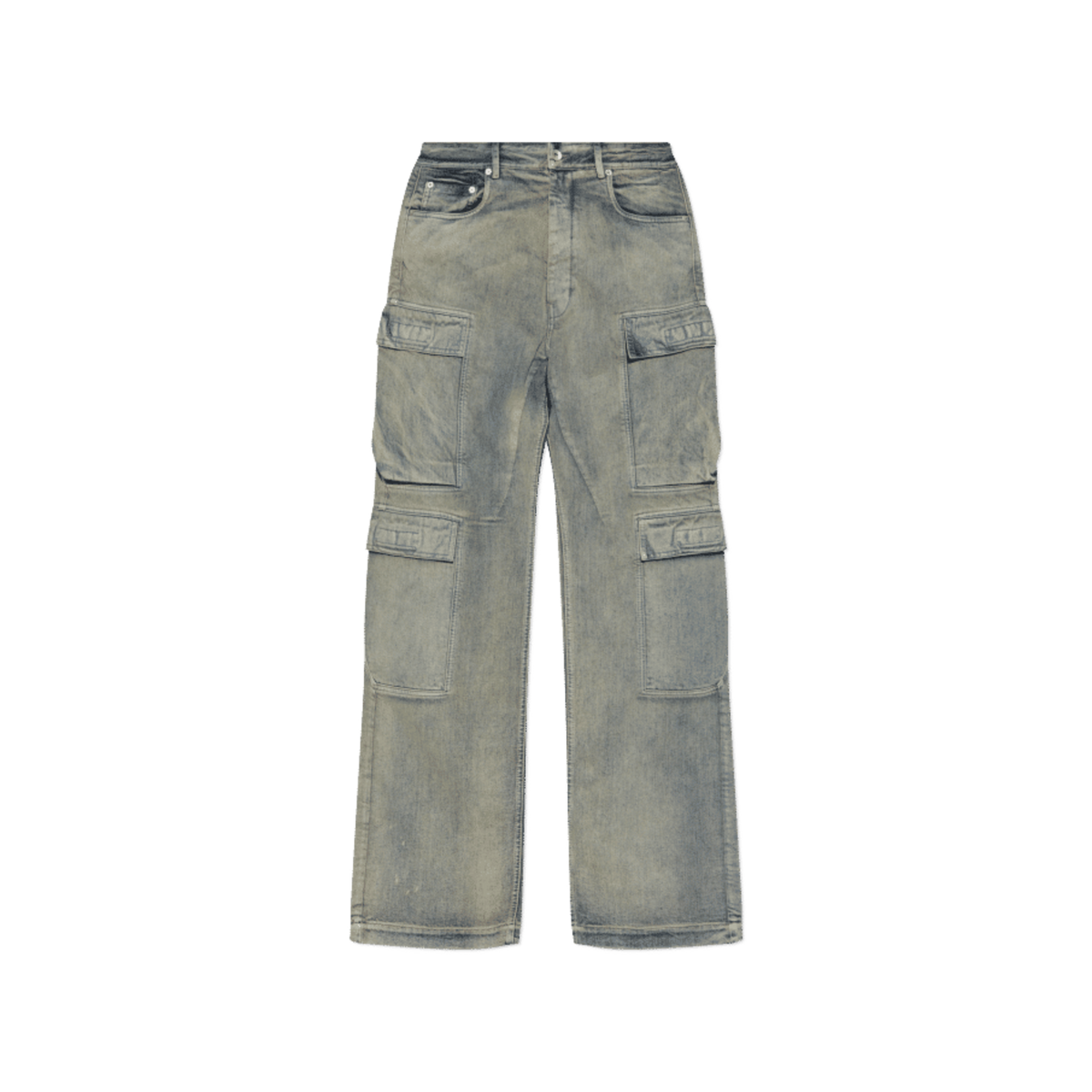 Rick Owens DRKSHDW Double Cargo Jeans Blue Faded Wash