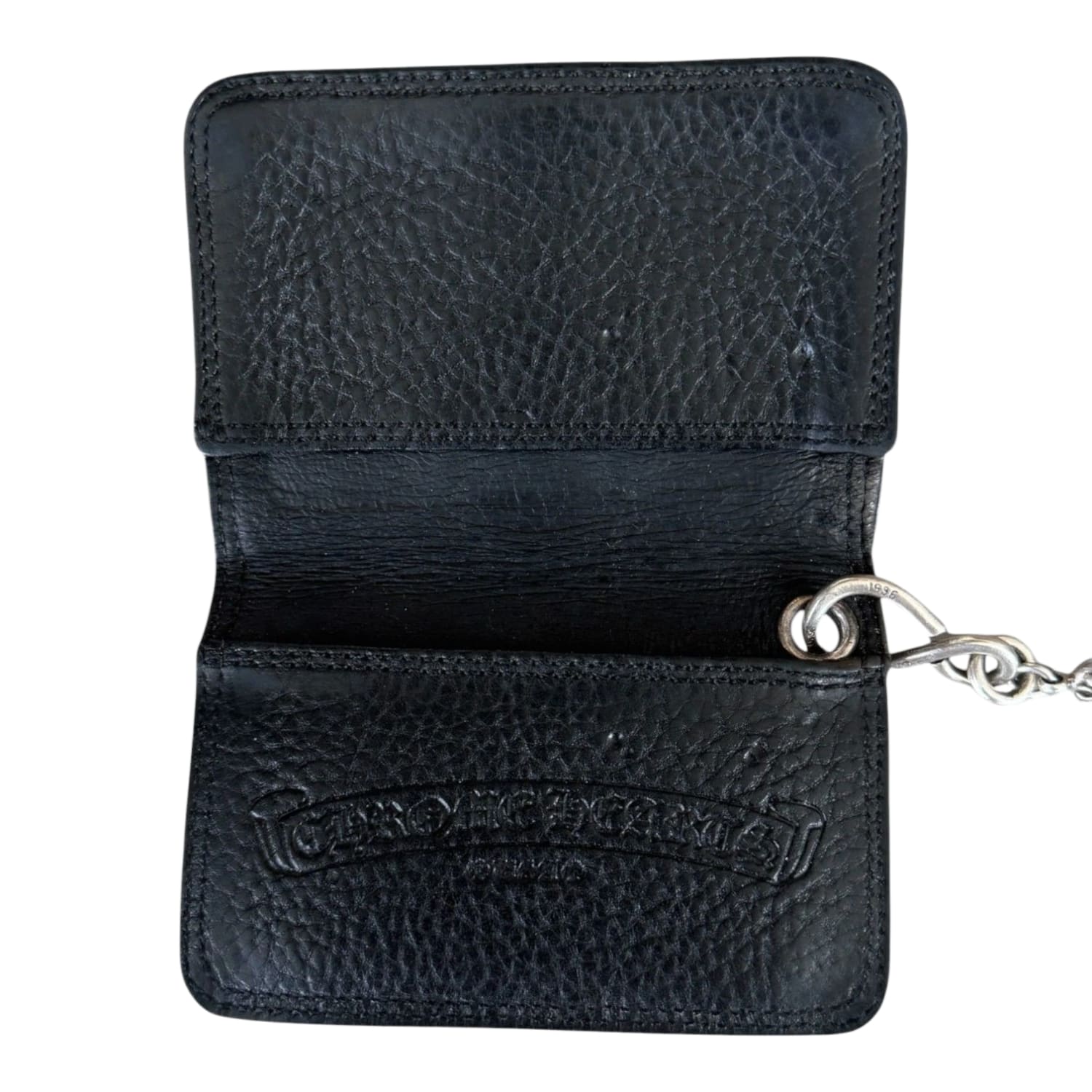Chrome Hearts Black Cross Wallet & Silver Dice Wallet Chain
