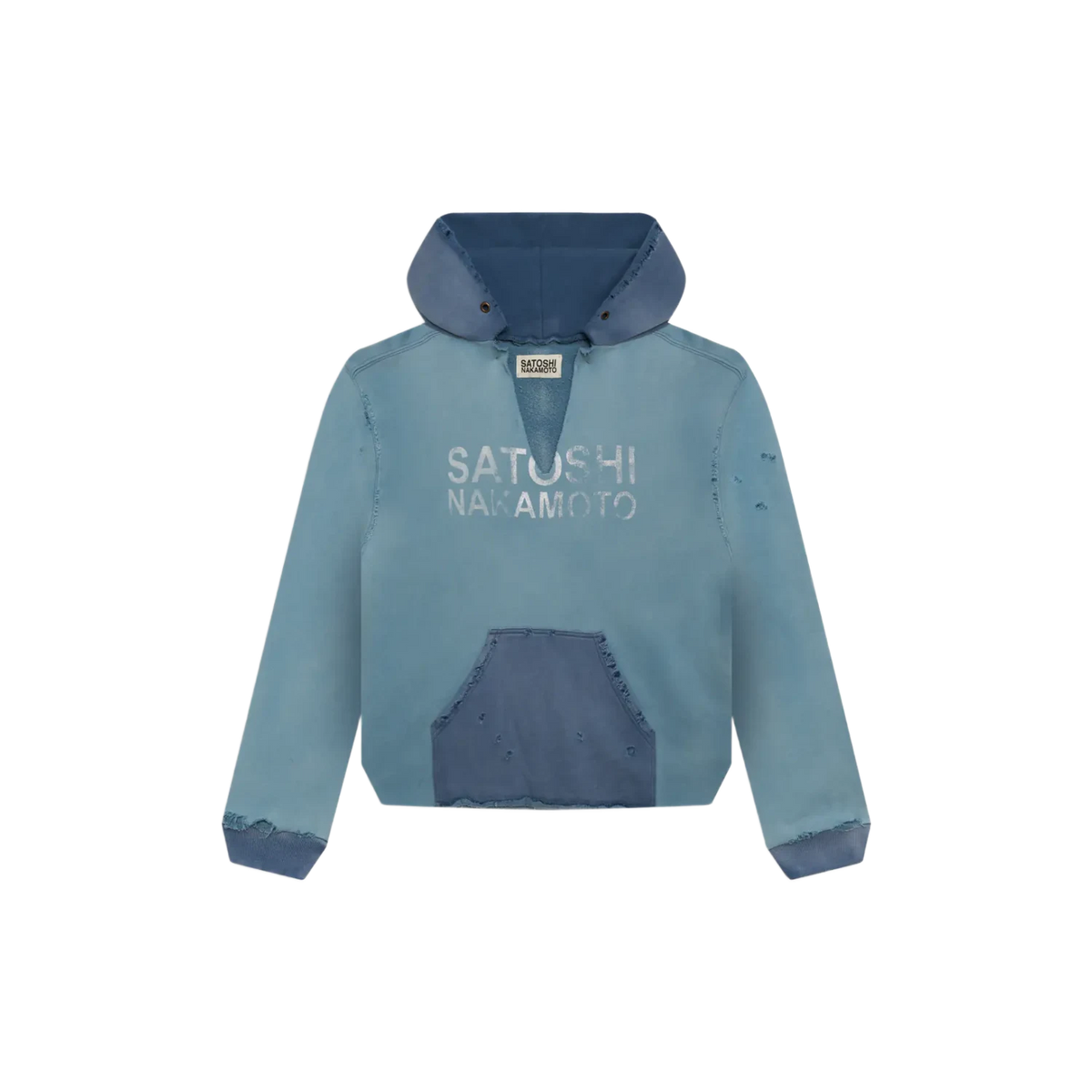 Satoshi Nakamoto Distressed V-Cut Hoodie