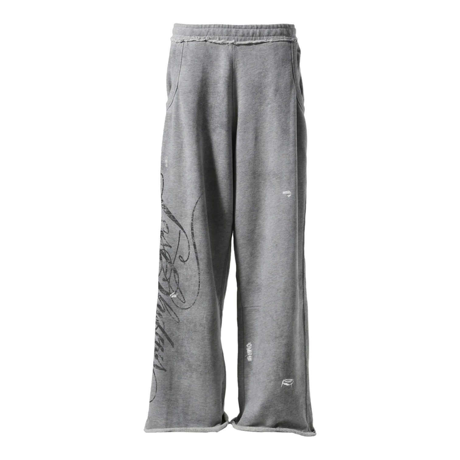 LostShdws Distressed Script Sweatpants Grey