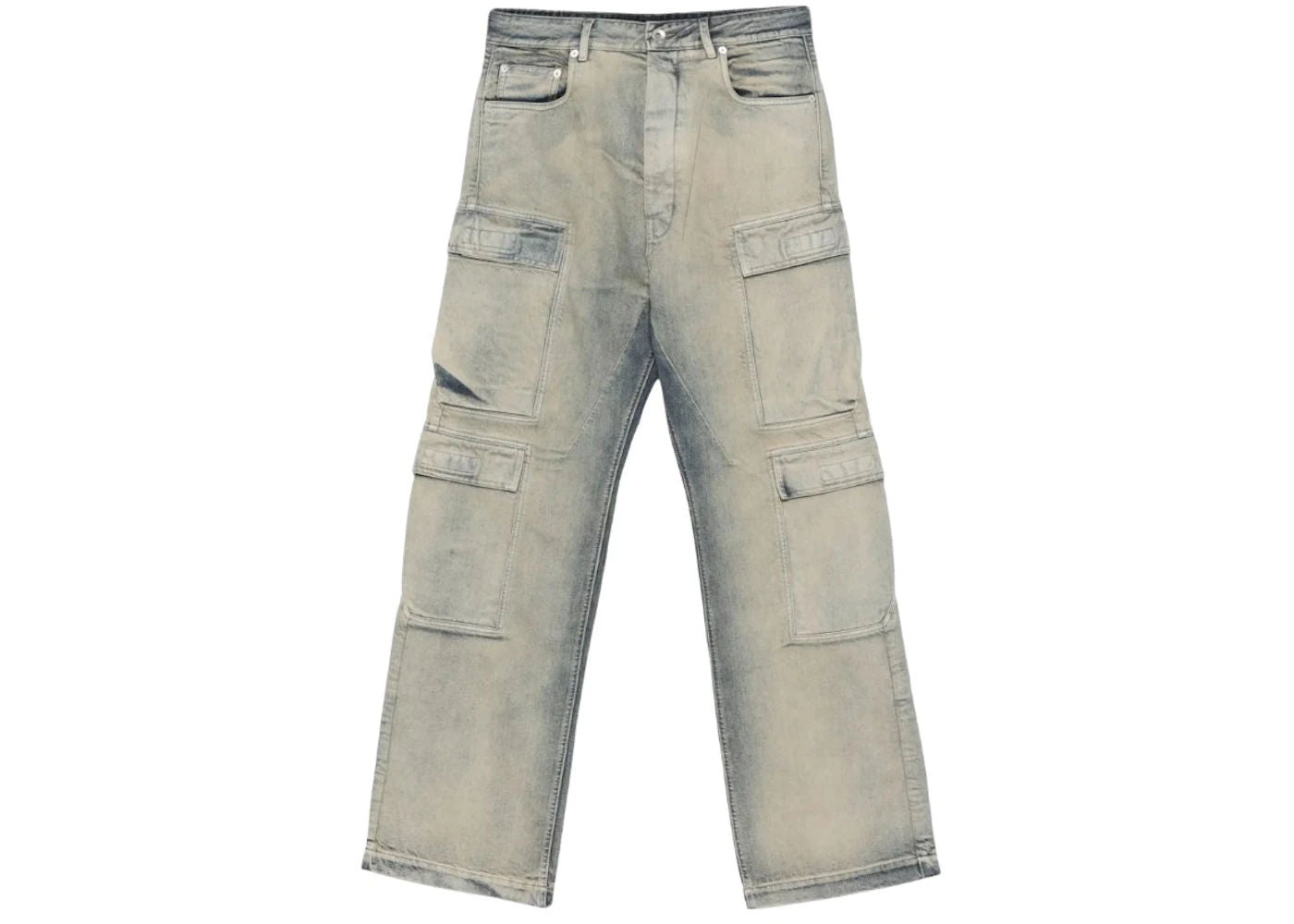 Rick Owens Denim Double Cargo Jeans Mineral Pearl