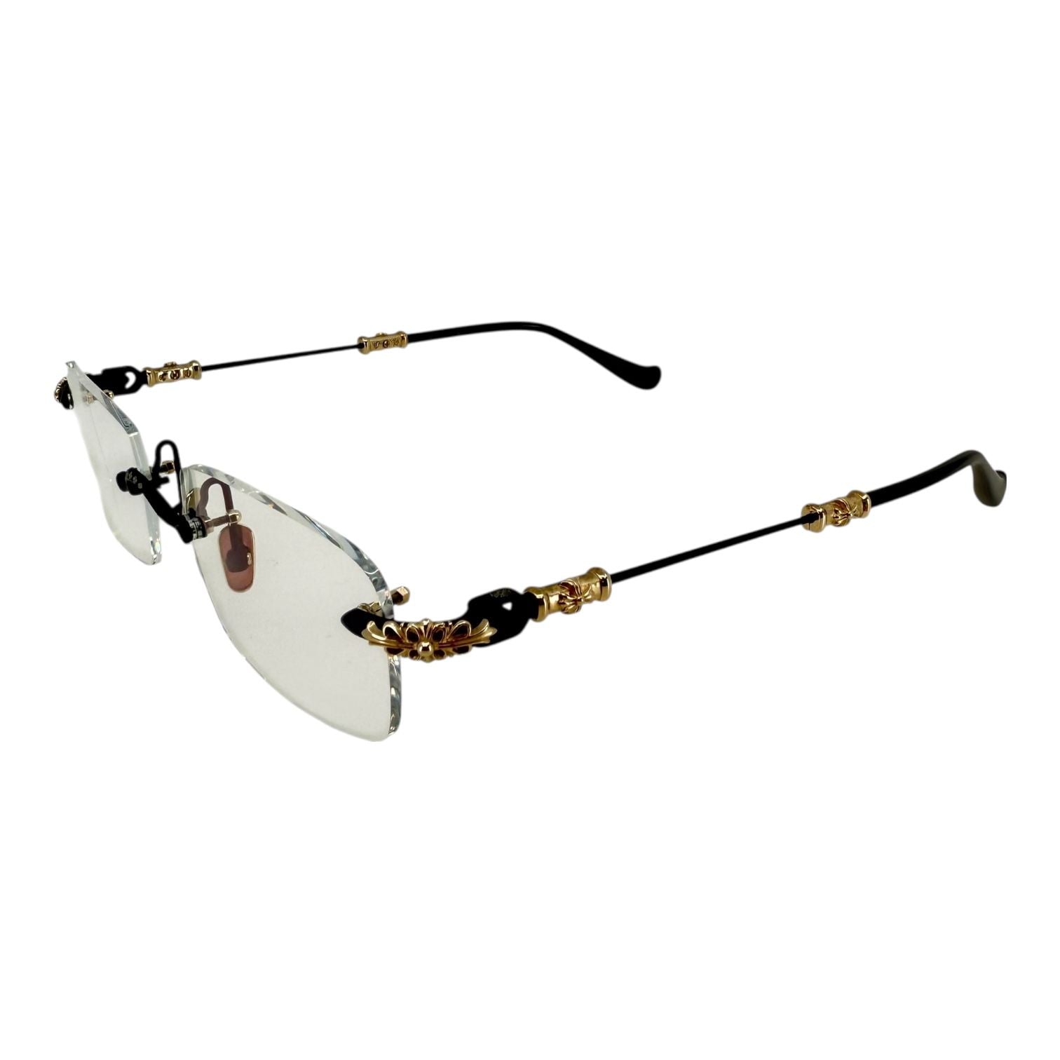 Chrome Hearts Pills III Black/18k Gold Plated Glasses