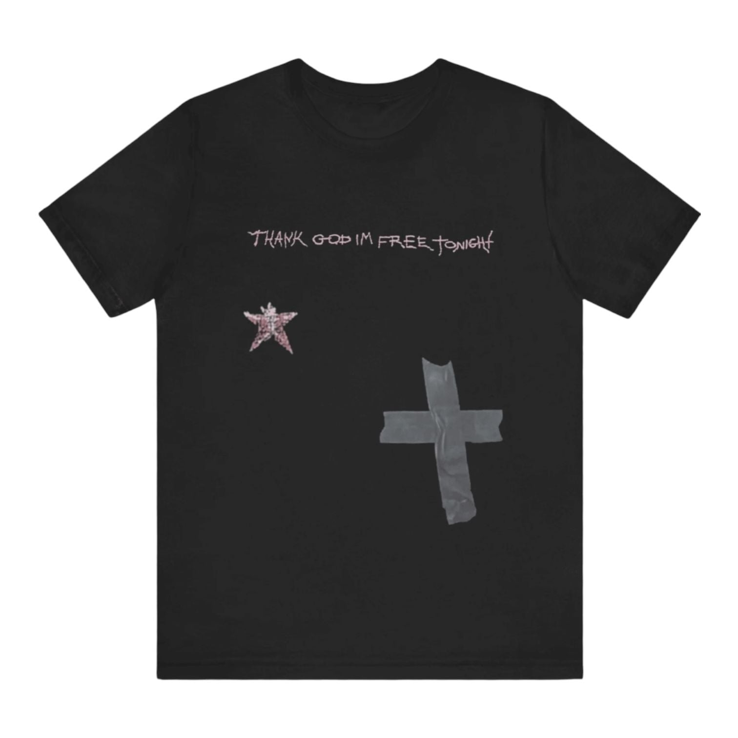 Travis Scott Metlife Thank God I'm Free Tonight T-Shirt Black