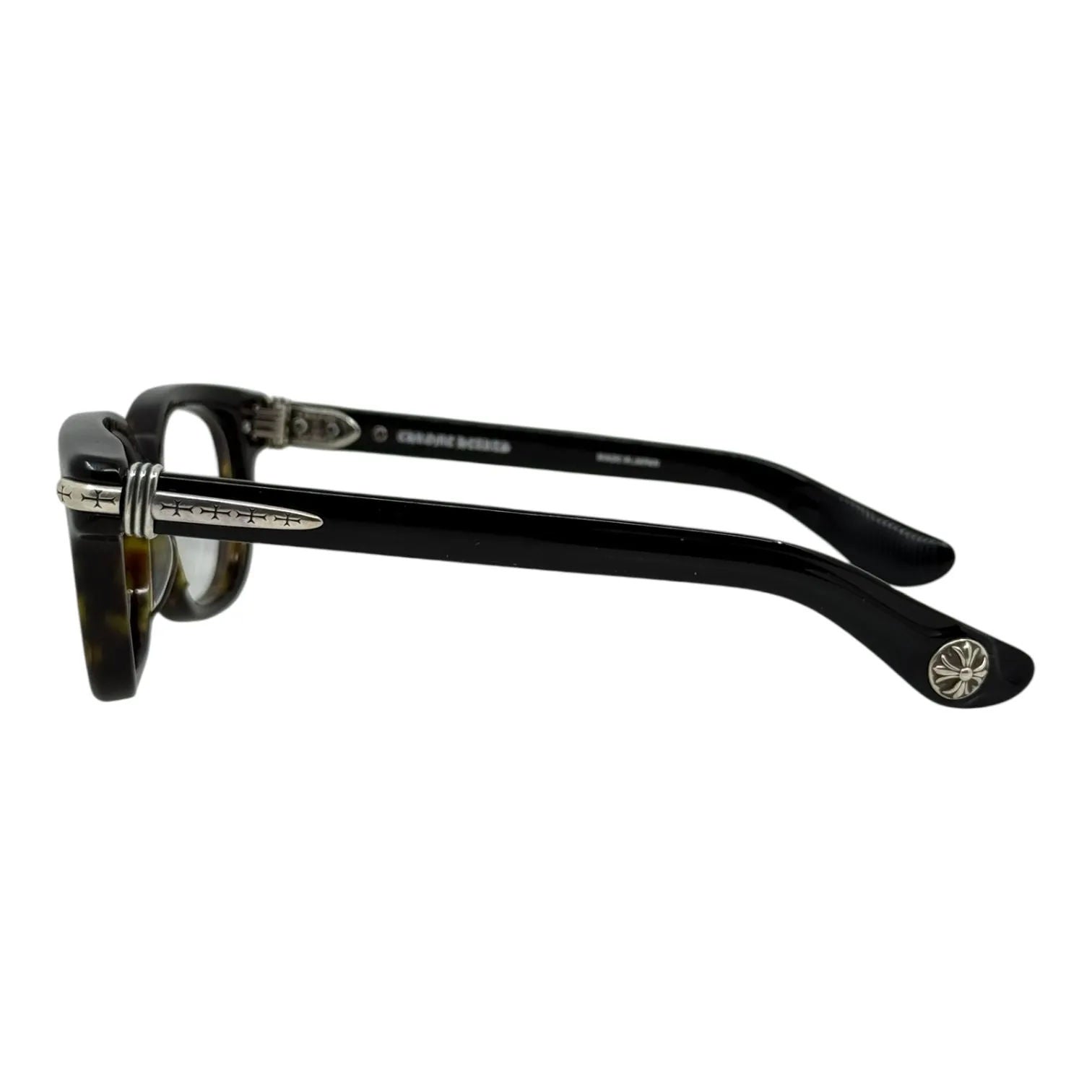 Chrome Hearts Drippin Black Tortoise/Silver Glasses