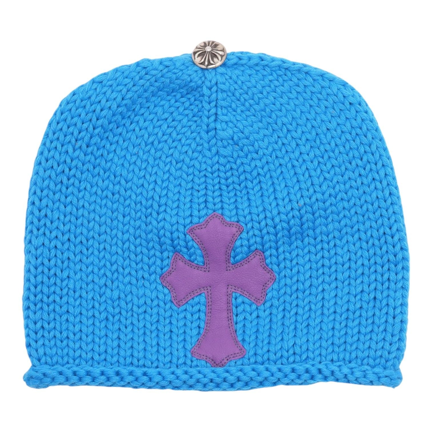 Chrome Hearts Cashmere Cross Patch Beanie Blue Purple