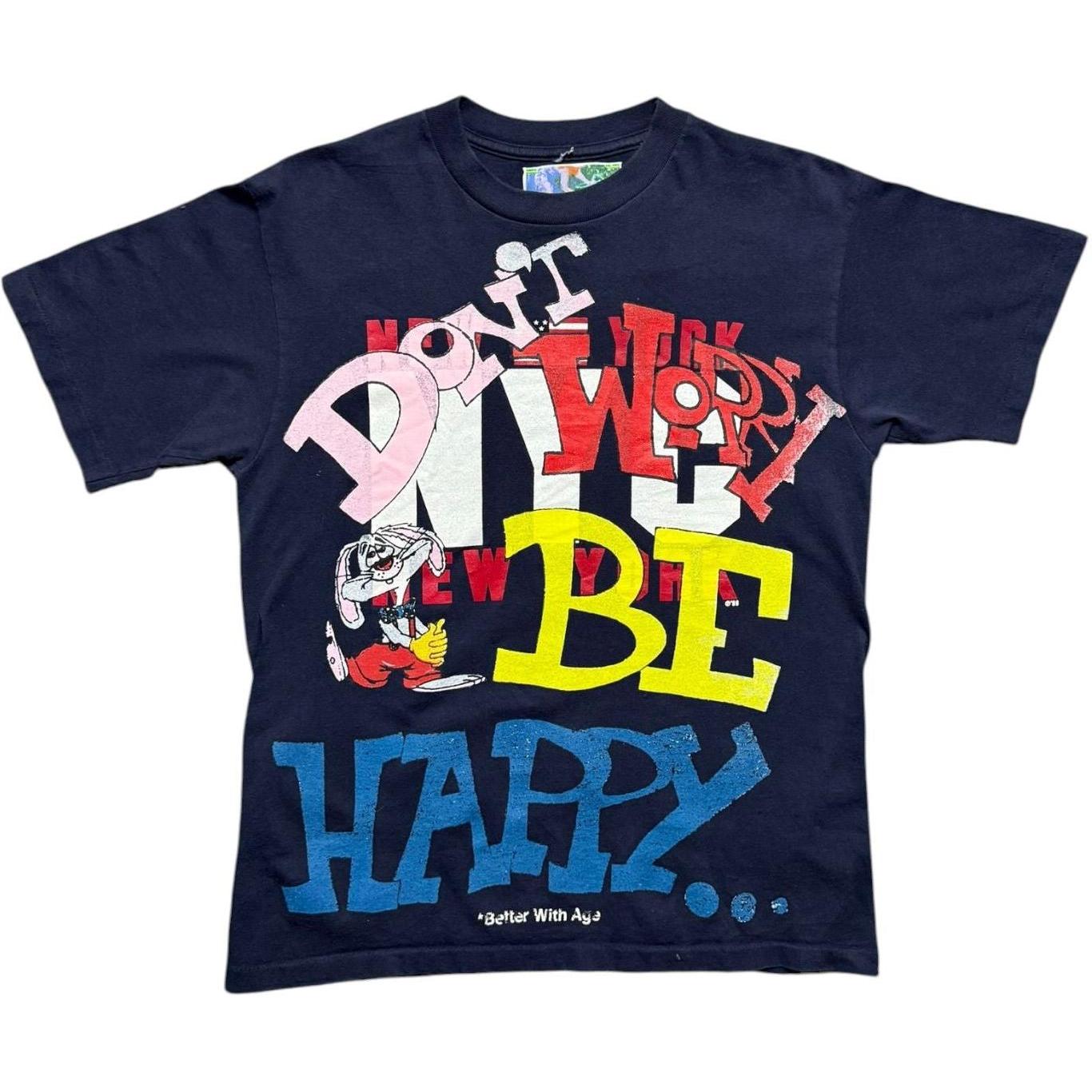 Better With Age Don't Worry Be Happy T-Shirt Navy