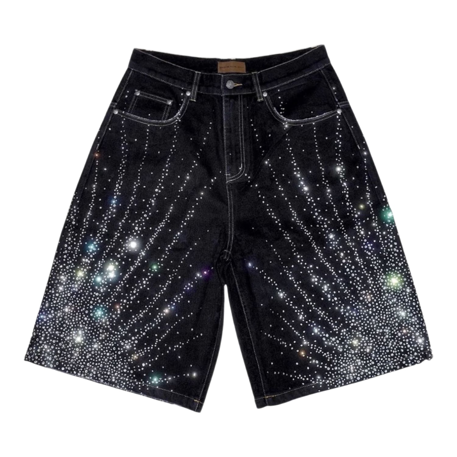 Birth of Royal Child 20K Diamond Starlight Denim Shorts Black