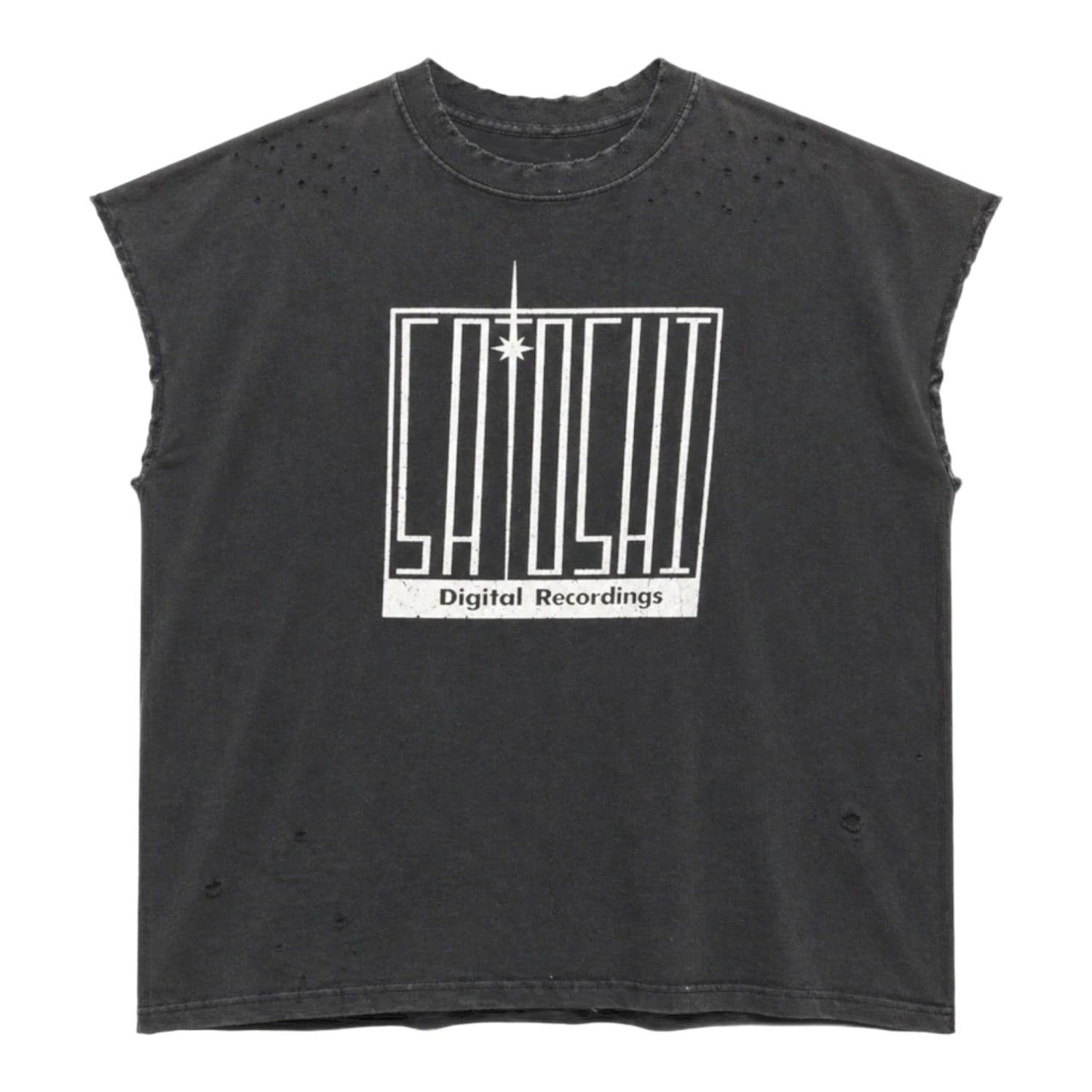 Satoshi Nakamoto Digital Cut Off T-Shirt Black