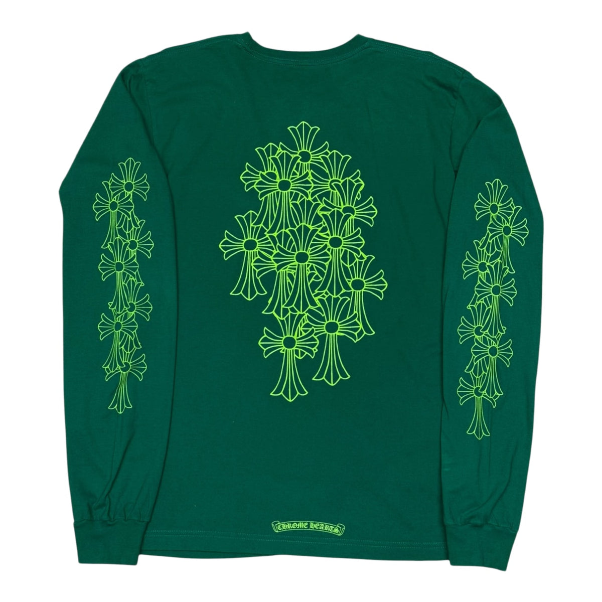 Chrome Hearts Cemetery Cross Long Sleeve Kelly Green/Glo Green