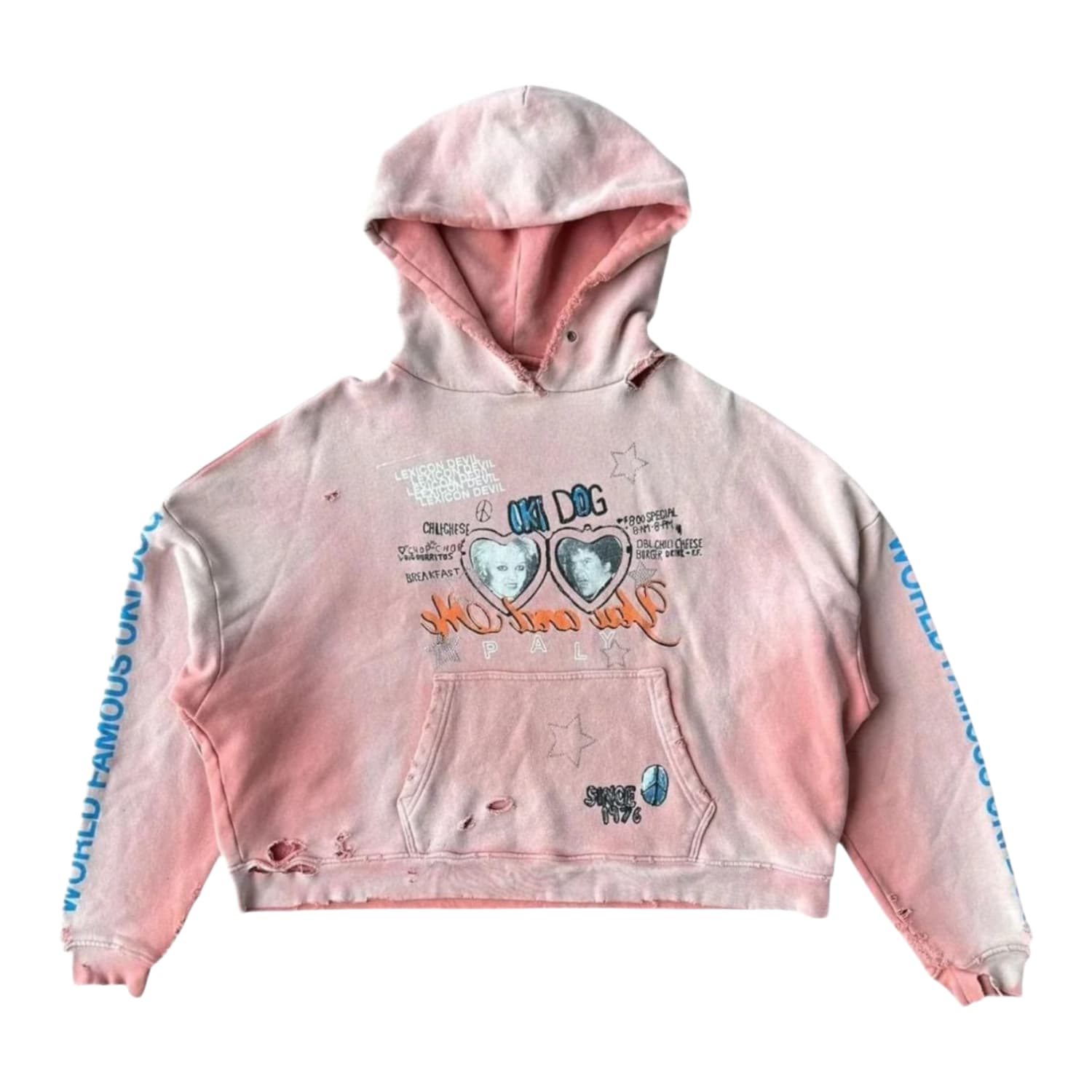 Paly Hollywood Pink & Multicolor Oki Dog Graphic Hoodie