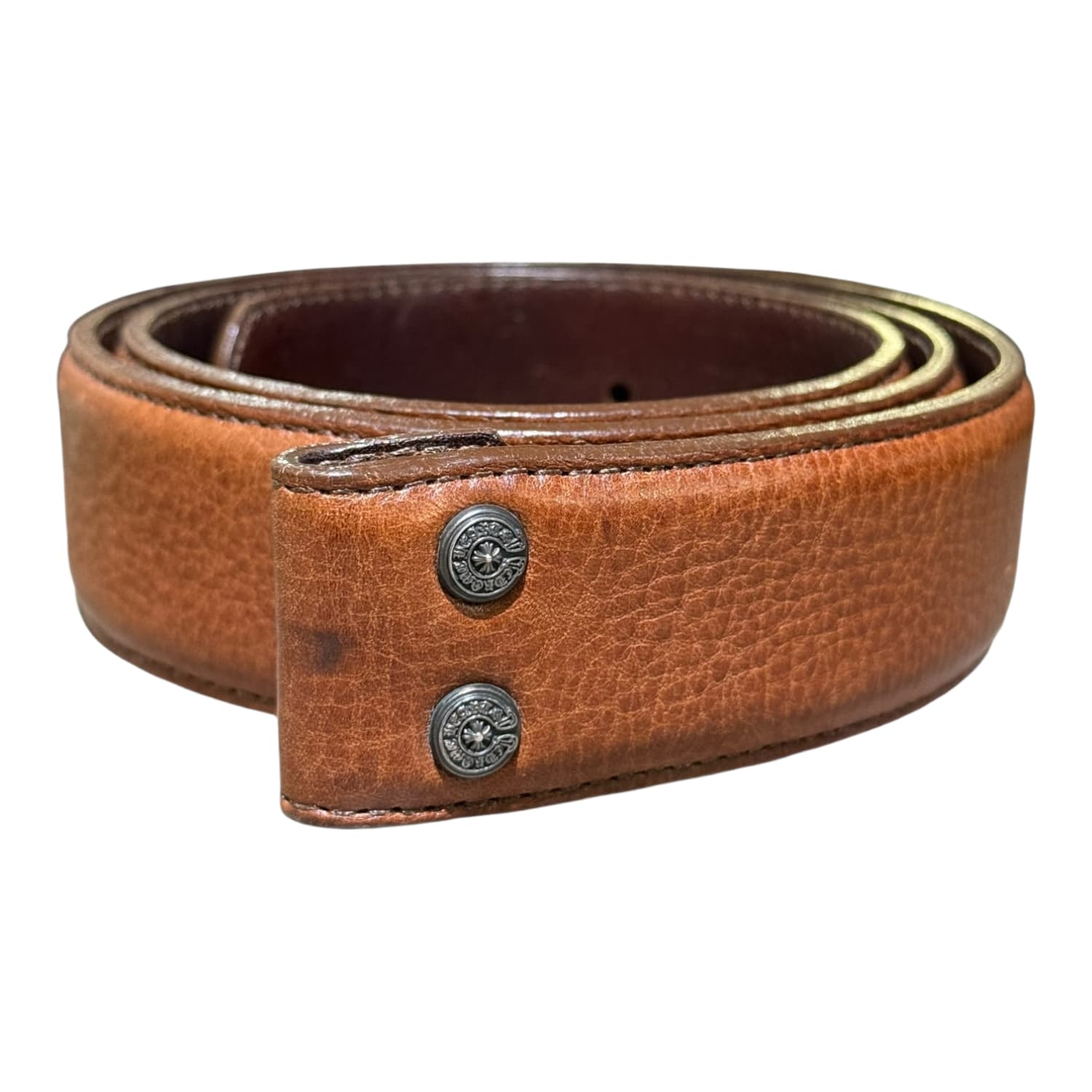 Chrome Hearts Brown Leather Belt Strap - Size 32