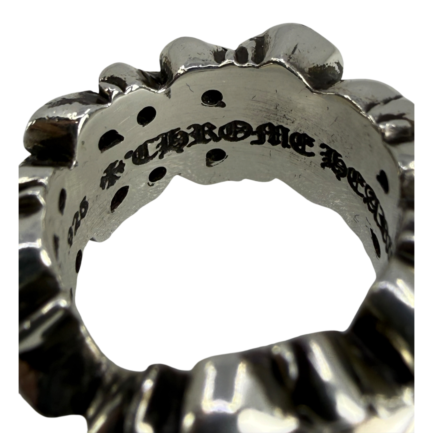 Chrome Hearts Silver Floral Heart Ring - US Size 5