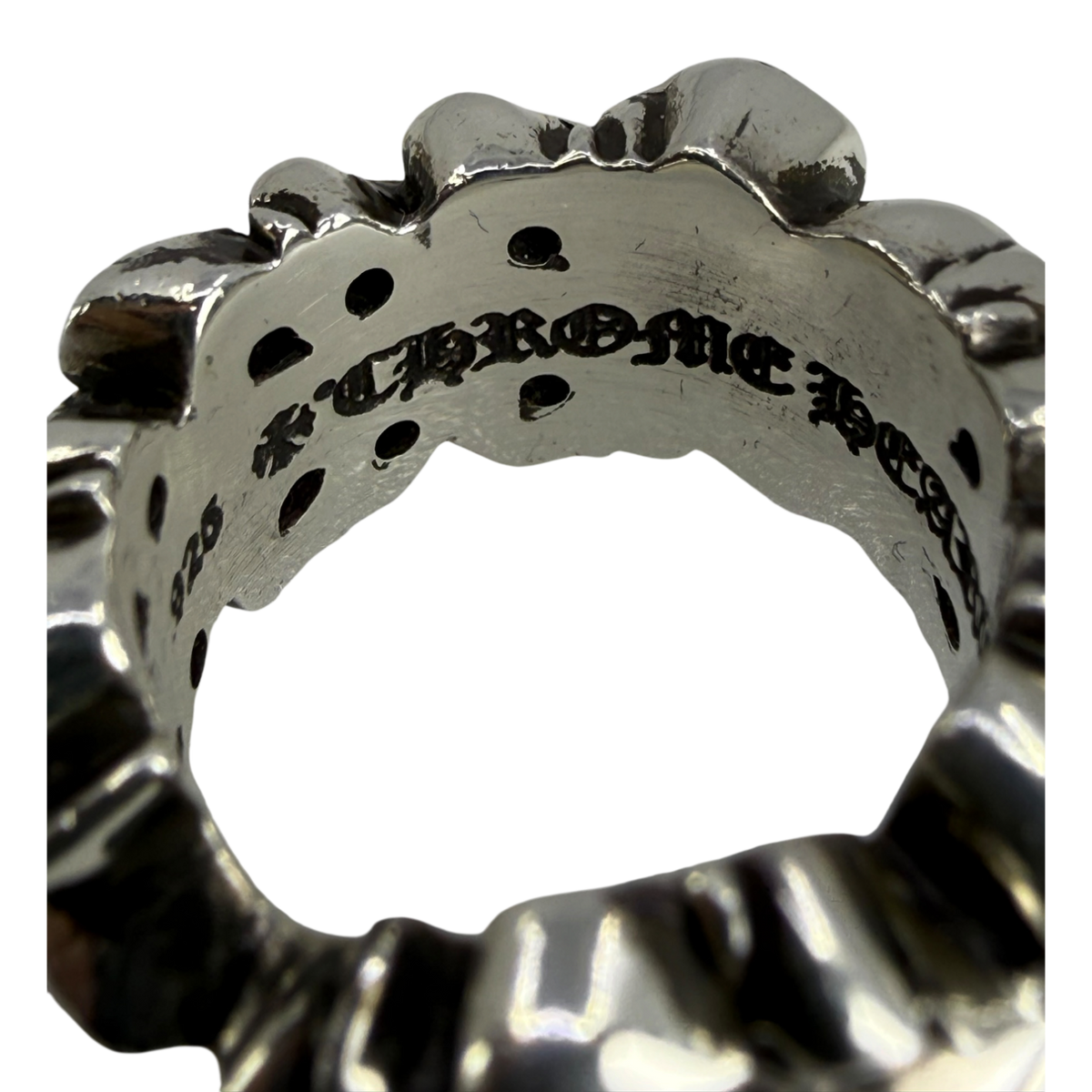 Chrome Hearts Silver Floral Heart Ring - US Size 5