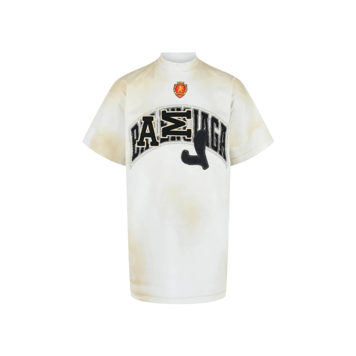 Balenciaga Oversized Embroidered Skater T shirt Dirty White