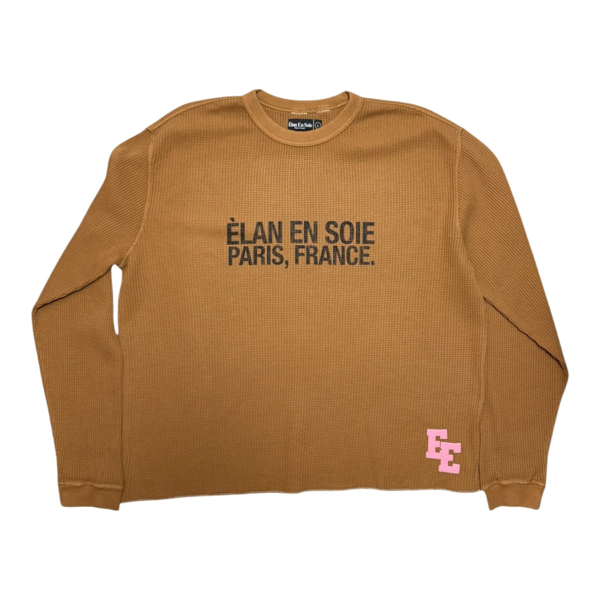 Èlan En Soie Classic Logo Pink Thermal Leather Patch Brown