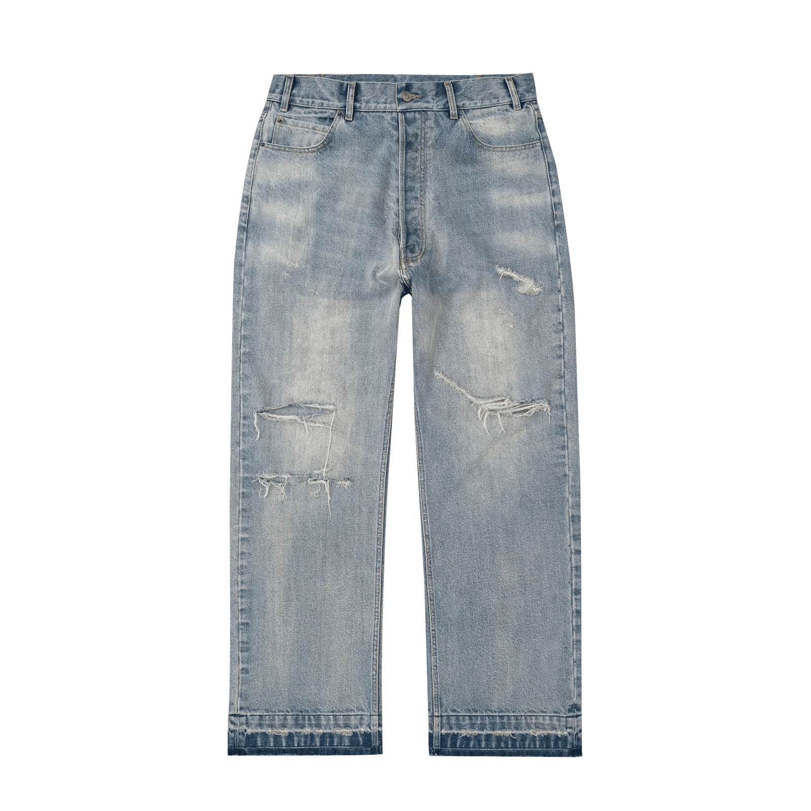 Bravest Studios Thrashed Baggy Denim Pants Blue