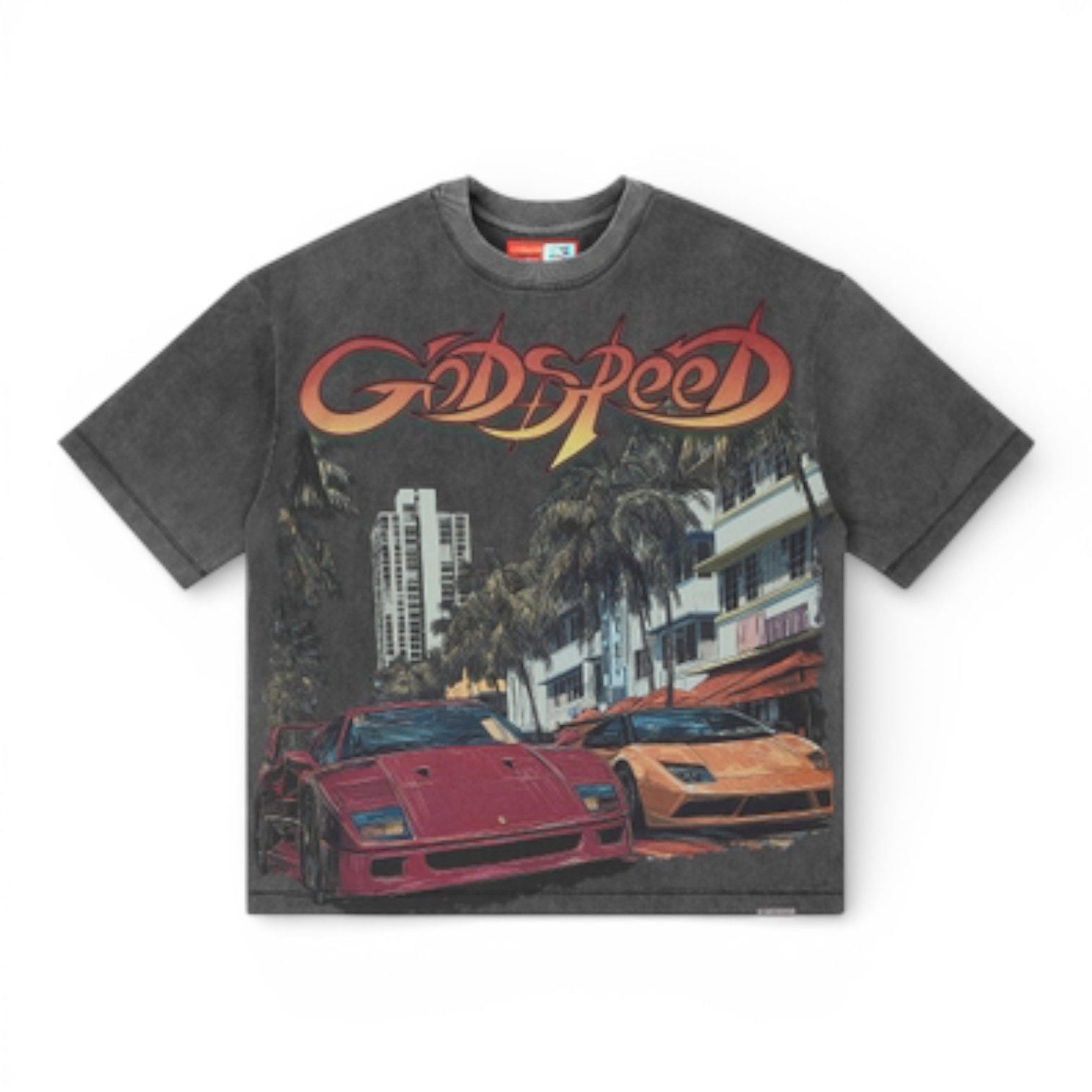 Godspeed South Beach Drive Miami Superrun T-Shirt Grey Wash