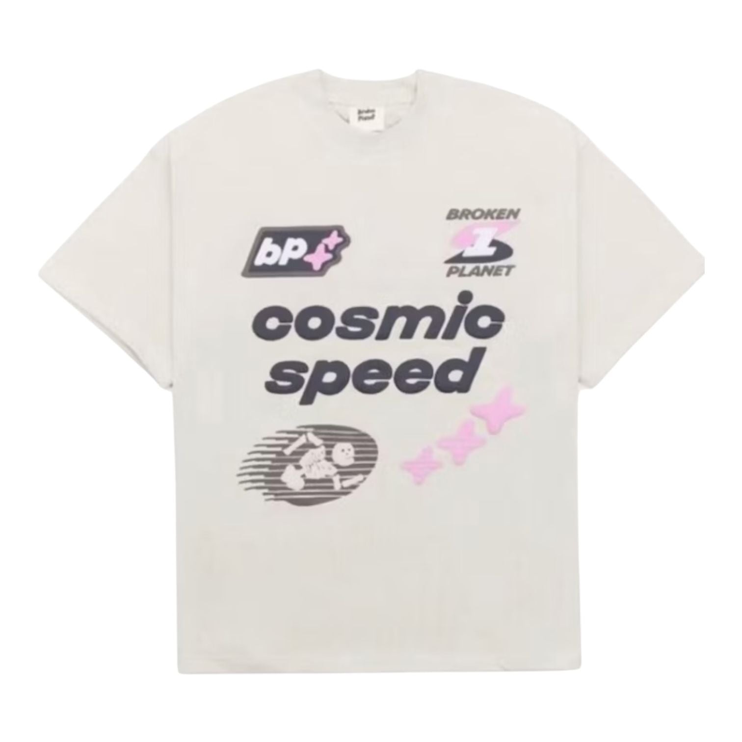 Broken Planet Cosmic Speed T-shirt Bone White