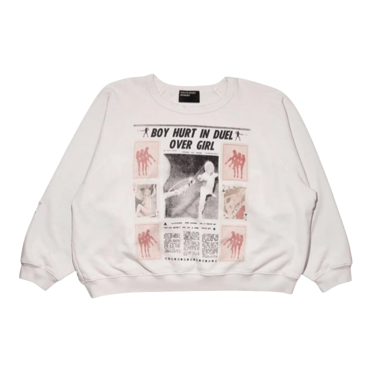 Enfants Riches Déprimés Boy Hurt In Duel Raglan Crewneck Worn White