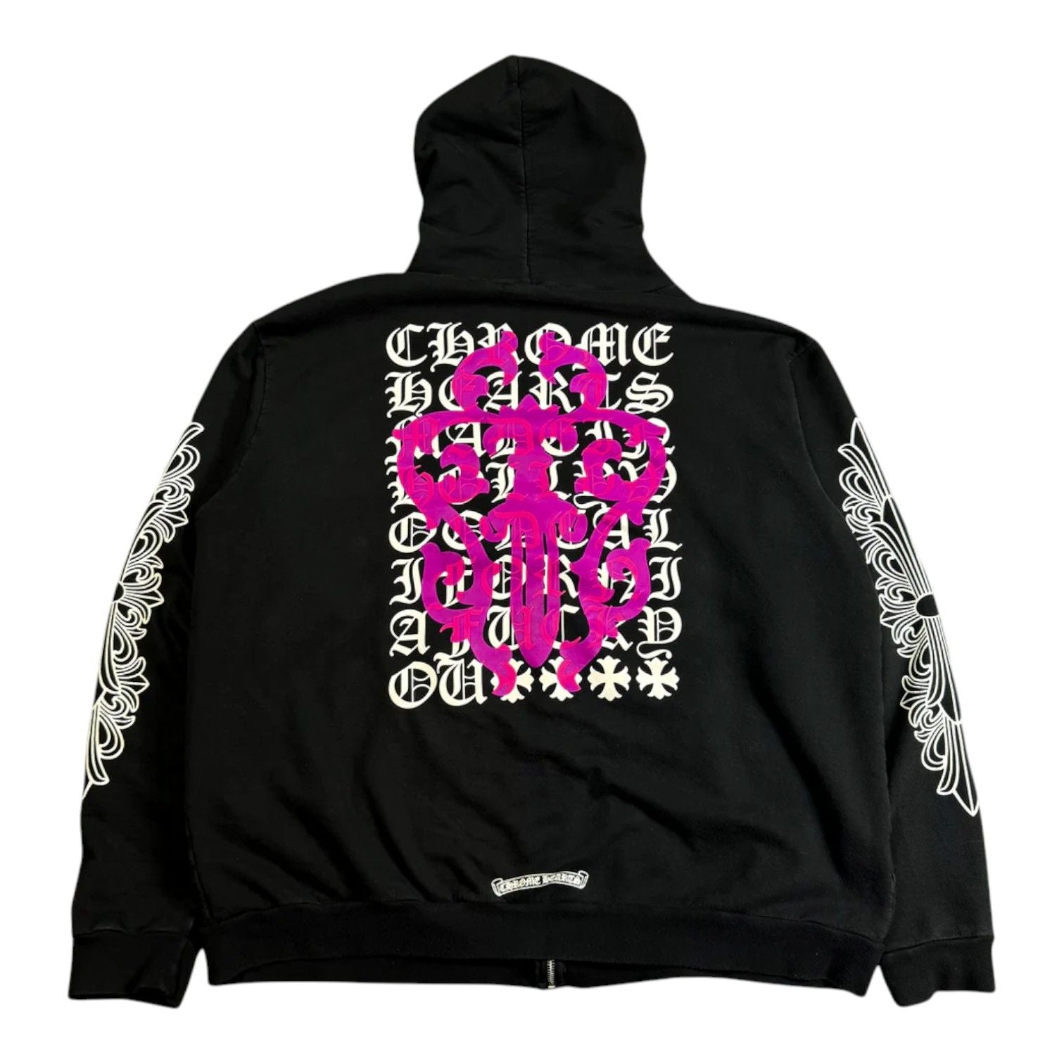 Chrome Hearts Eye Chart Dagger Zip-Up Hoodie Black