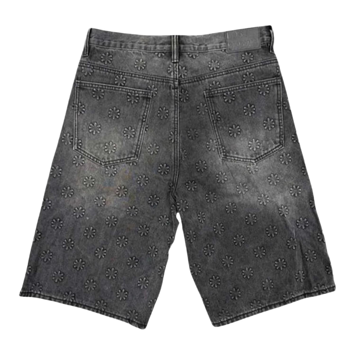 LostShdws Embossed Jean Shorts Black