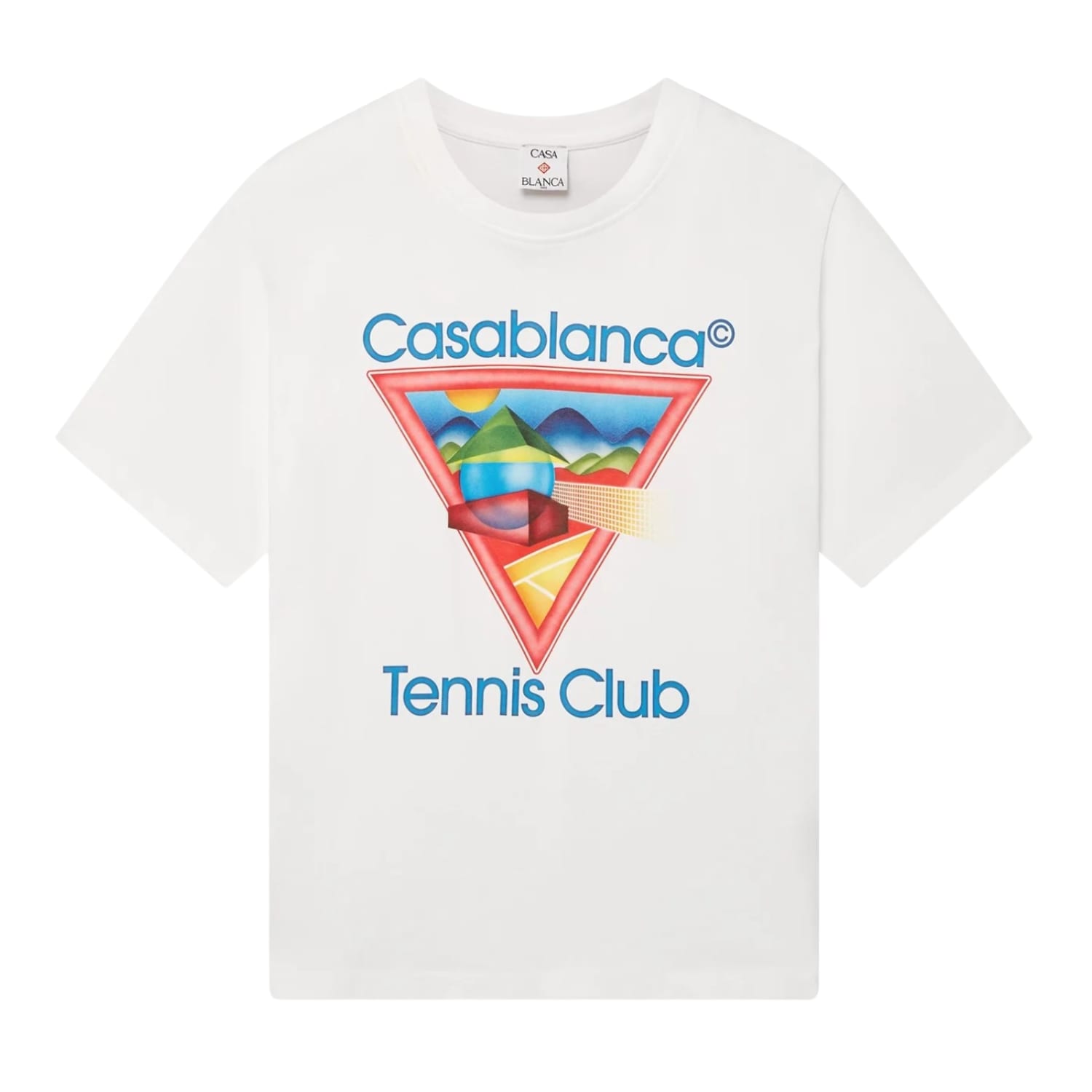 Casablanca Tennis Club Icon Printed T-Shirt White Red