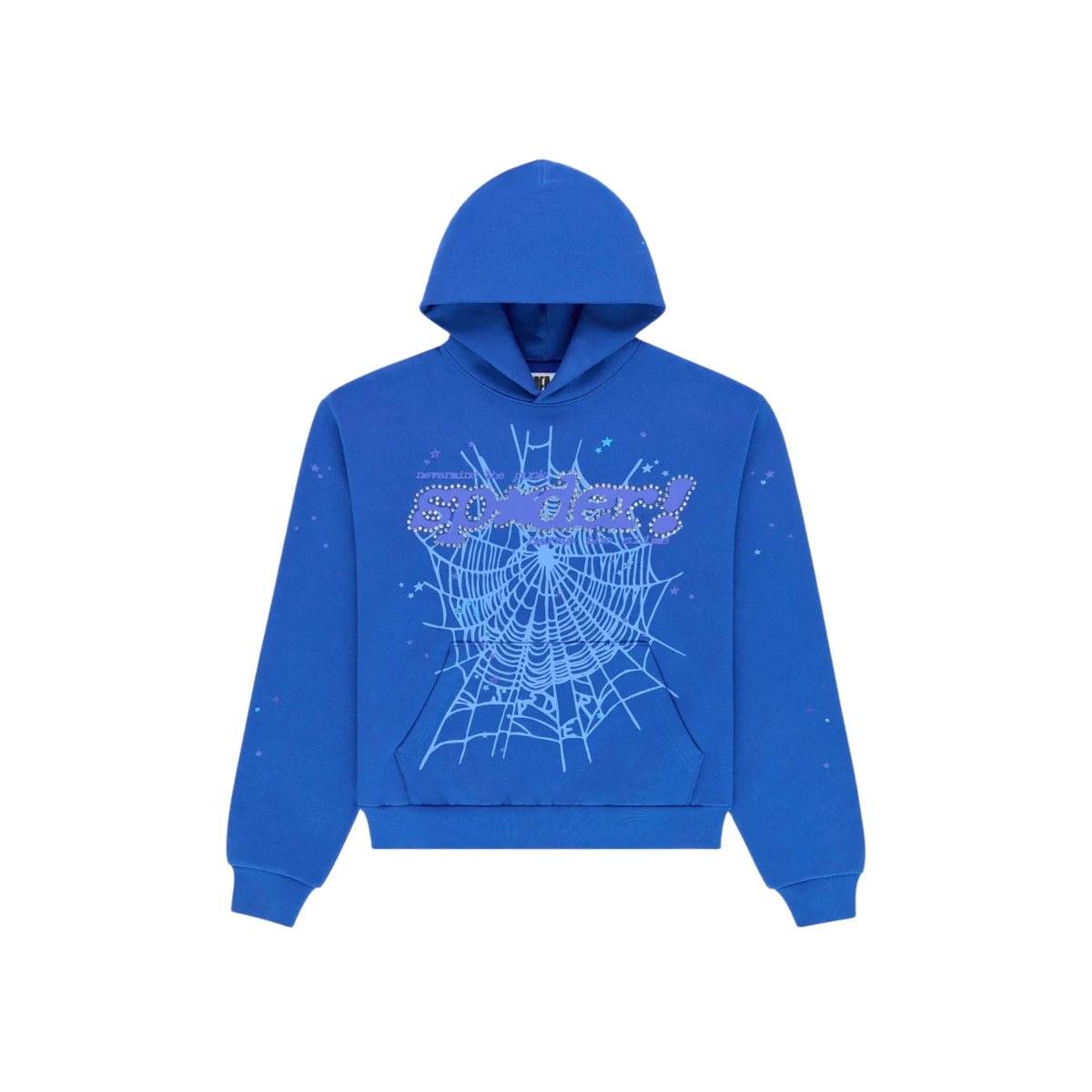 Sp5der Rhinestone Punk V2 Hoodie Blue