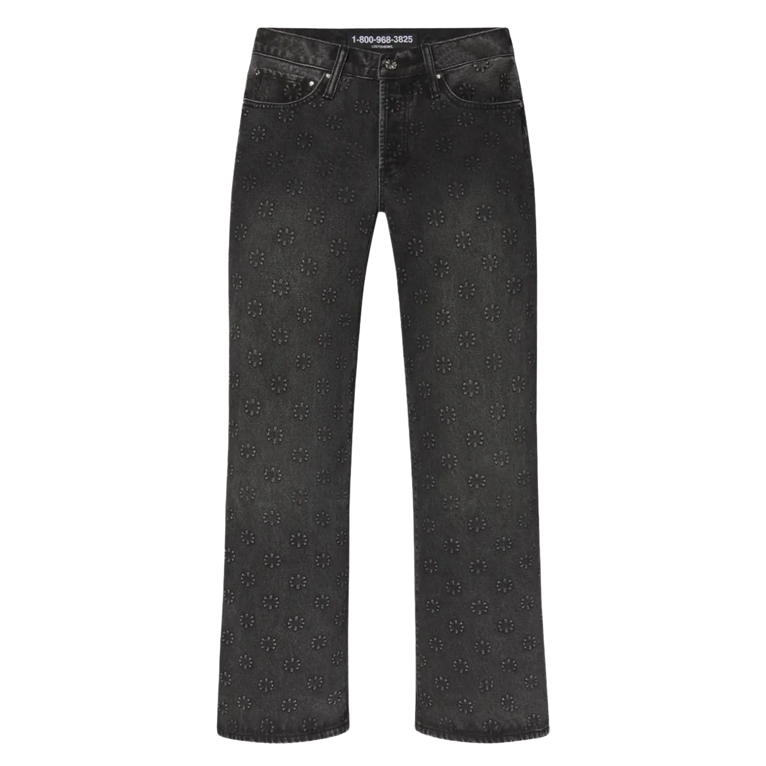 LostShdws Embossed Denim Pants Black