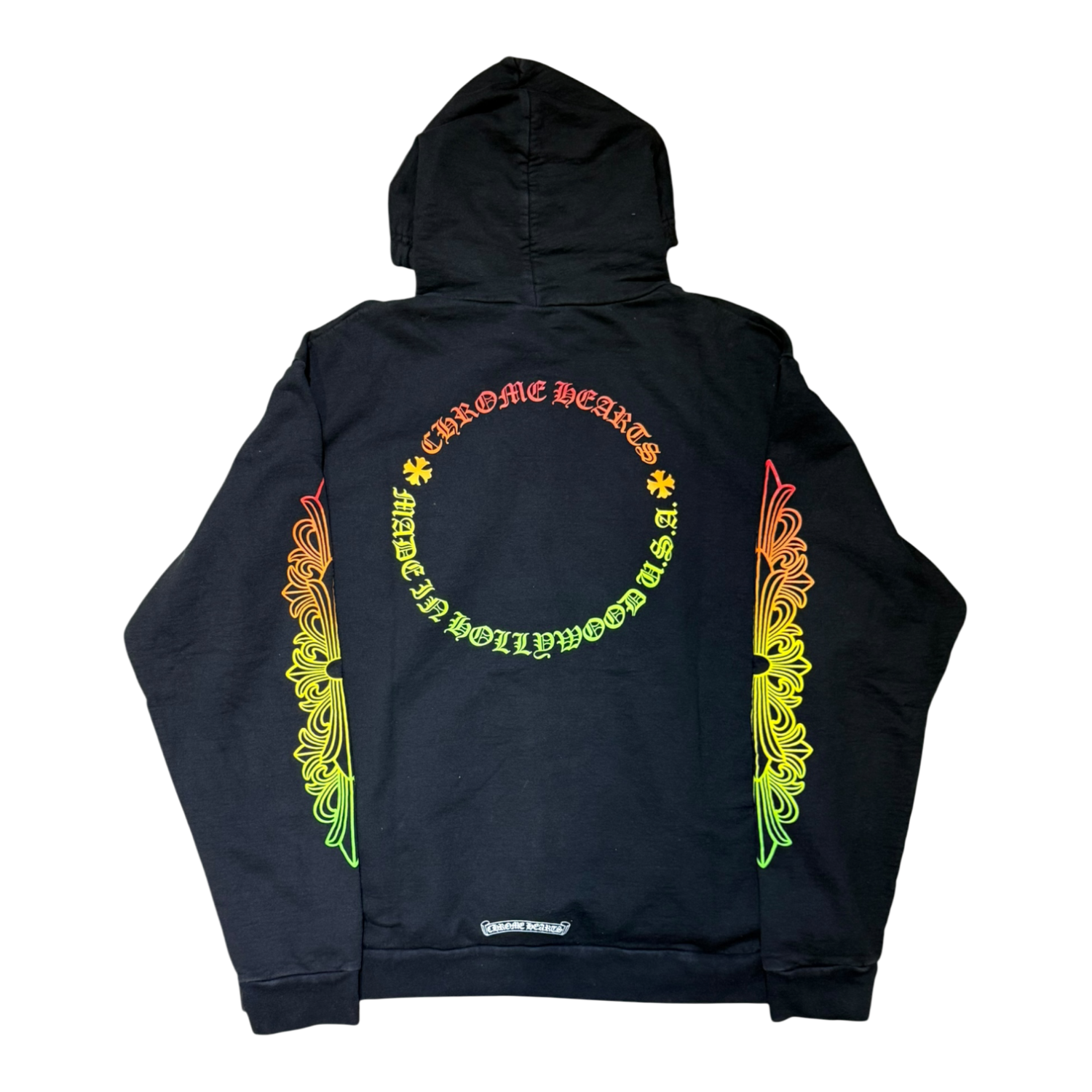 Chrome Hearts Floral Sleeve Gradient Made In Hollywood Hoodie Black/Gradient