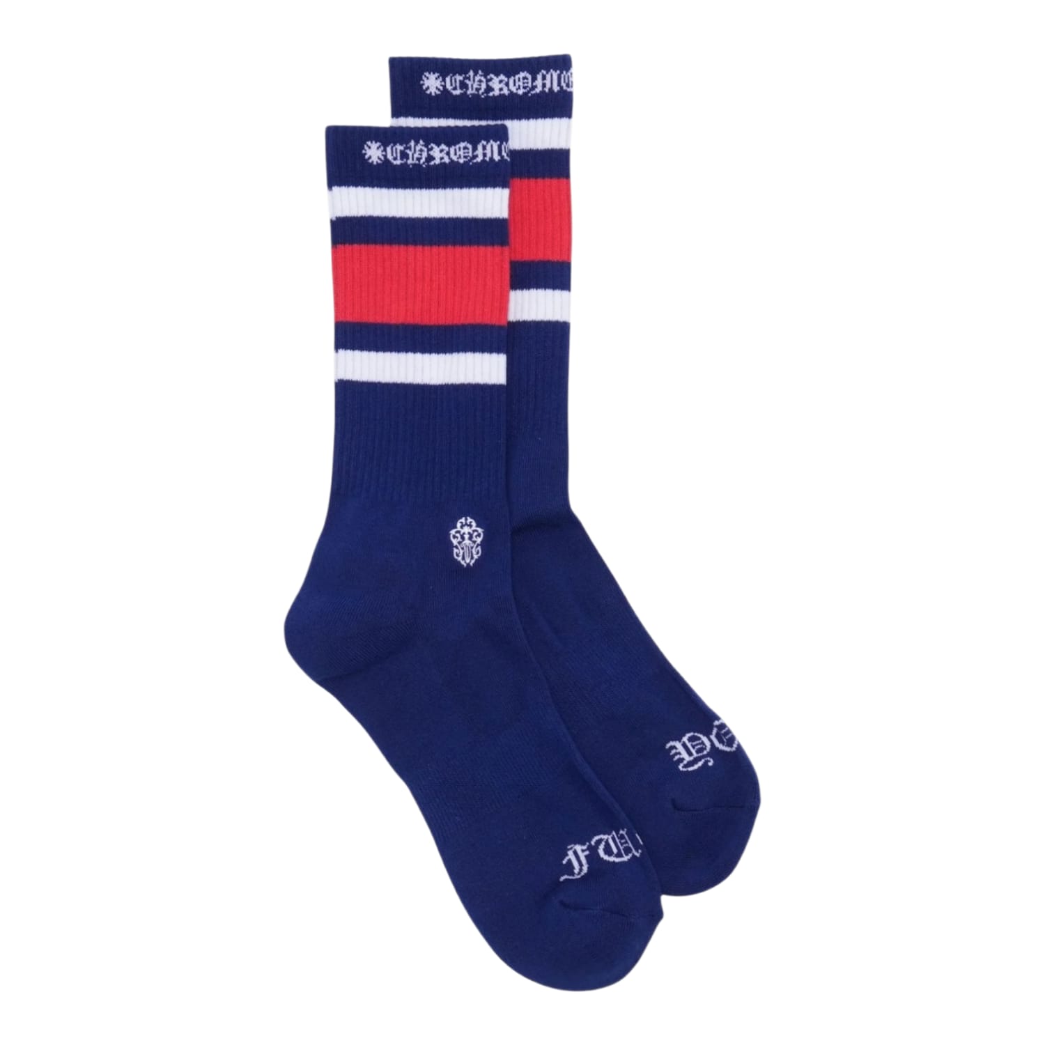 Chrome Hearts Fuck You Striped Socks Blue/Red