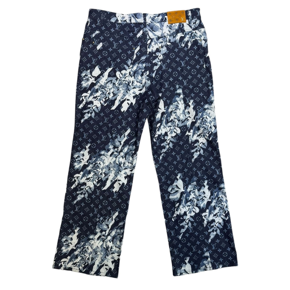 Louis Vuitton Blue Floral Monogram Jeans
