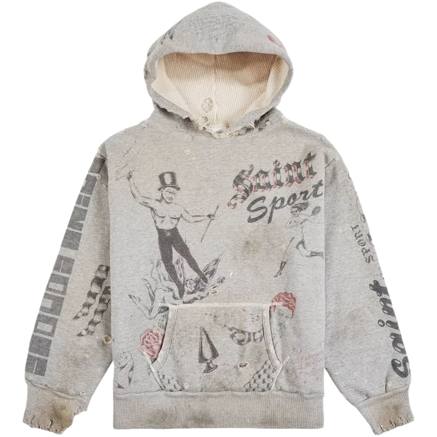 Saint Michael x Alexis Ross Drawing Hoodie Silver