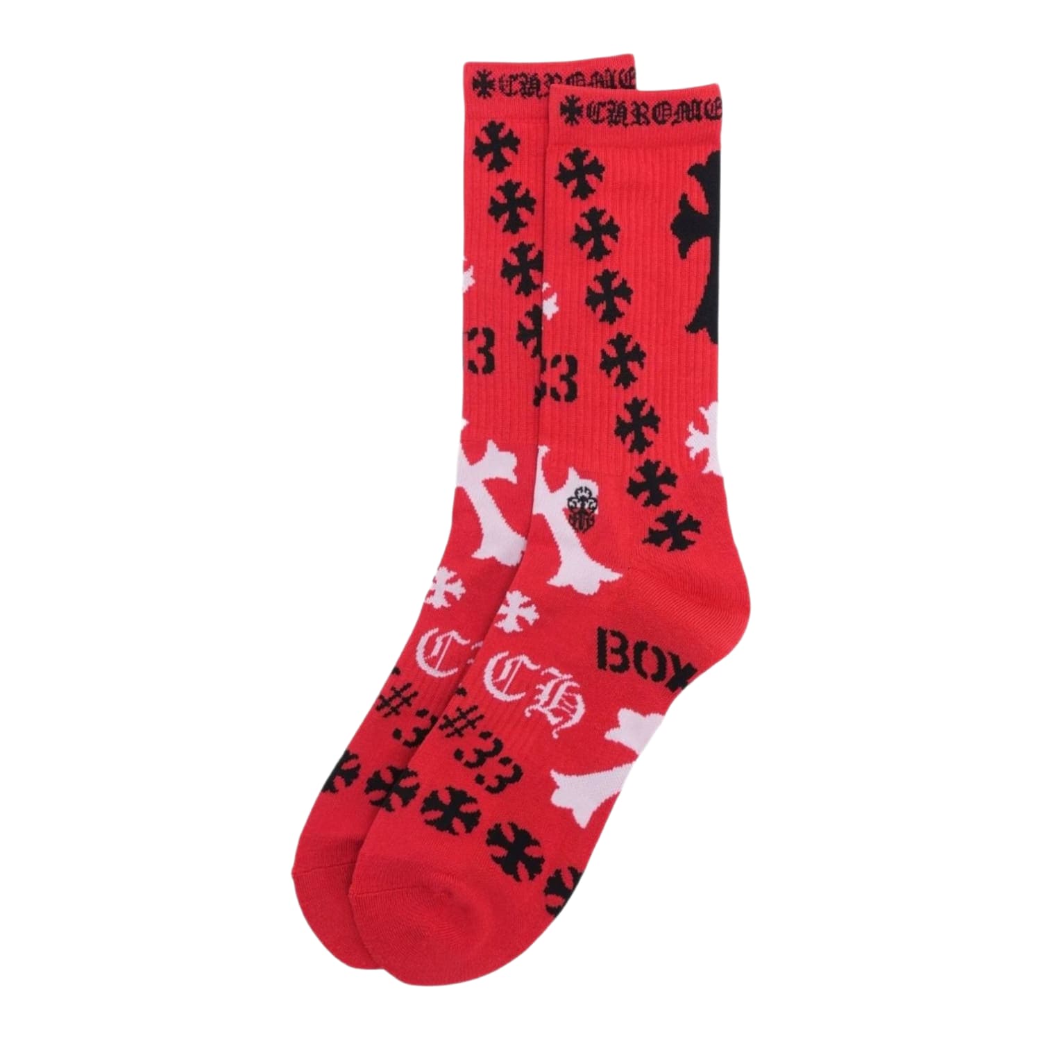 Chrome Hearts Stencil Socks Red